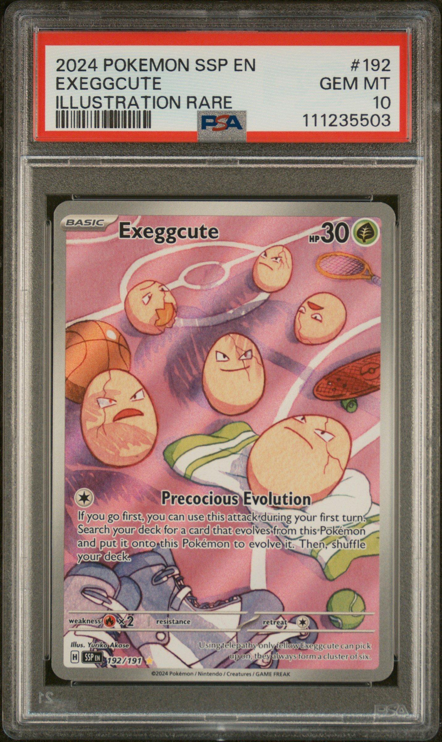 2024 Pokemon Ssp En-surging Sparks 192 Exeggcute Illustration Rare PSA 10  Graded Card | GameStop