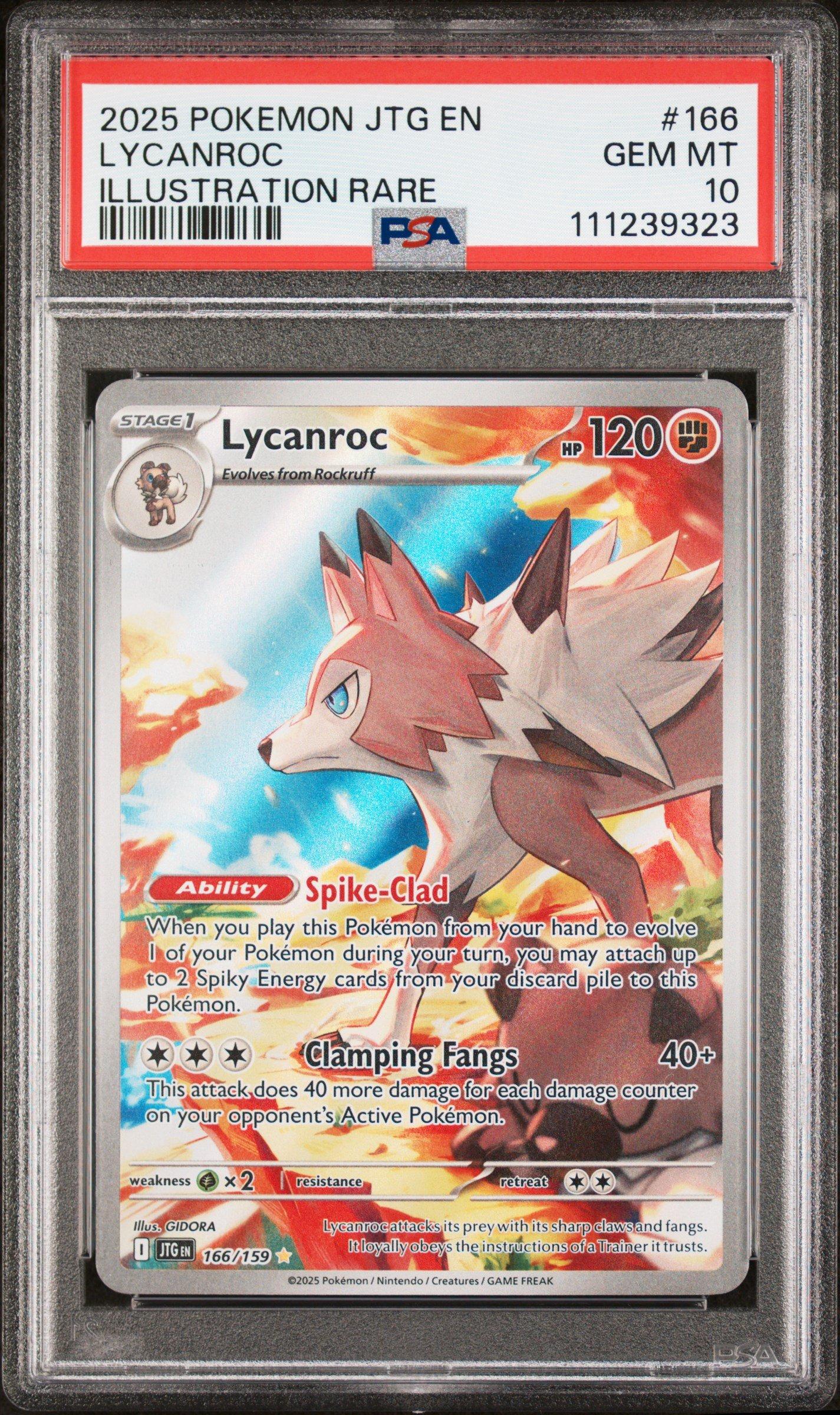 2025 Pokemon Jtg En-journey Together 166 Lycanroc Illustration Rare PSA