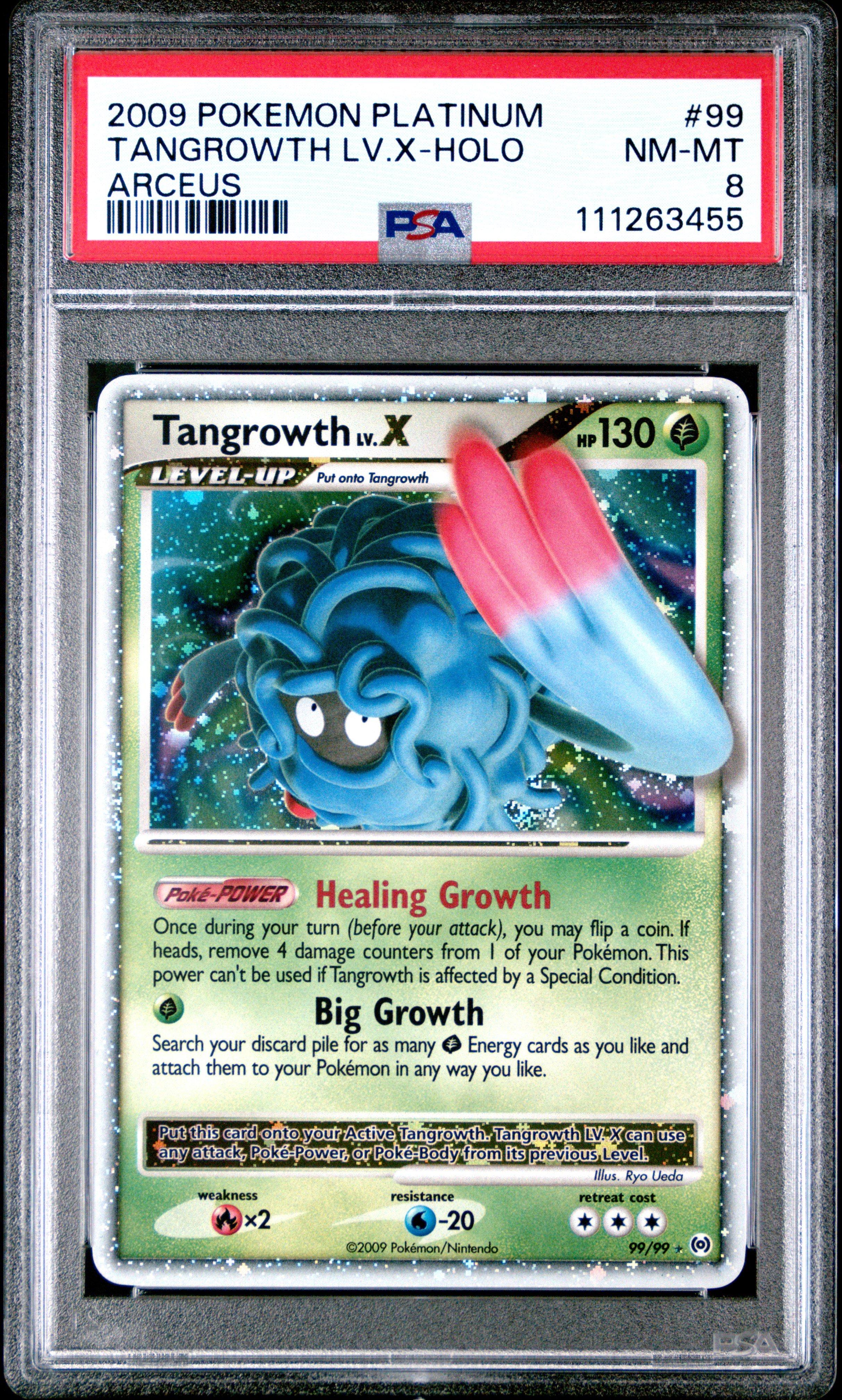 2009 Pokemon Platinum Arceus 99 Tangrowth Lv.x-holo PSA