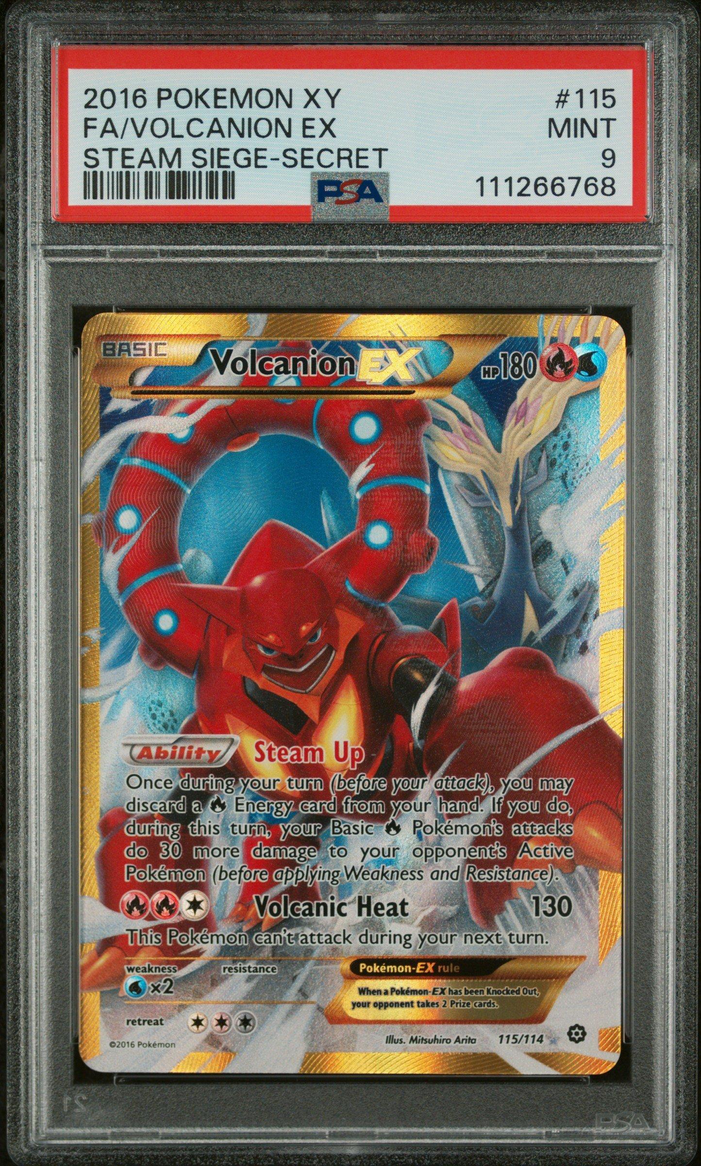 2016 Pokemon Xy Steam Siege 115 Full Art/volcanion Ex Secret PSA