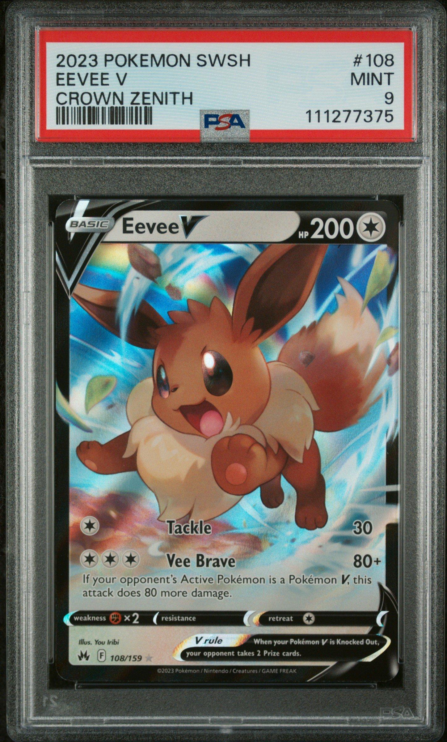 2023 Pokemon Sword And Shield Crown Zenith 108 Eevee V PSA 9