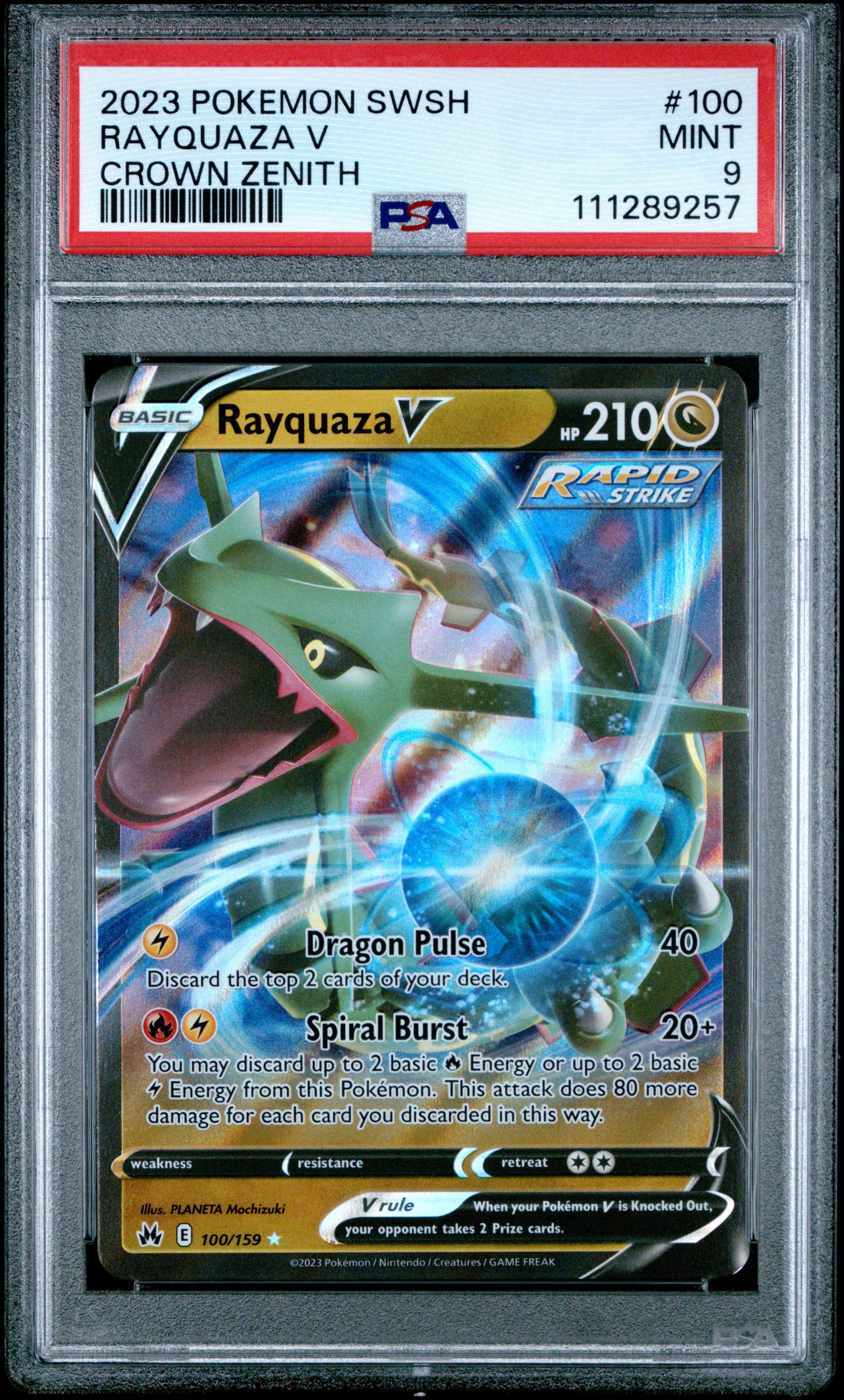 rayquaza graded card 2023 Pokemon Sword And Shield Crown Zenith 100 Rayquaza V PSA 9