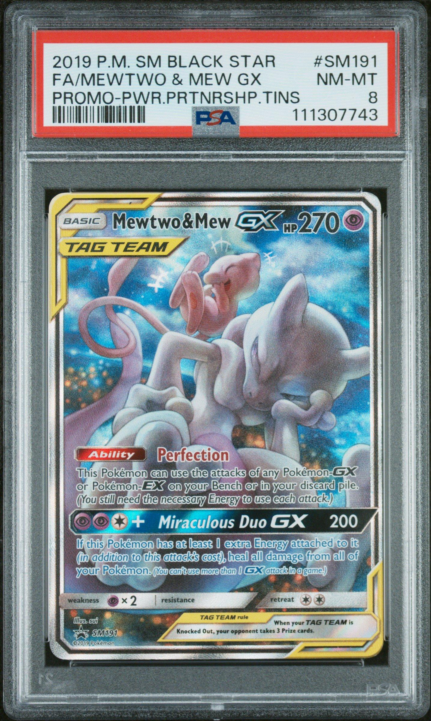 2019 Pokemon Sm Black Star Promo Sm191 Full Art/mewtwo & Mew Gx