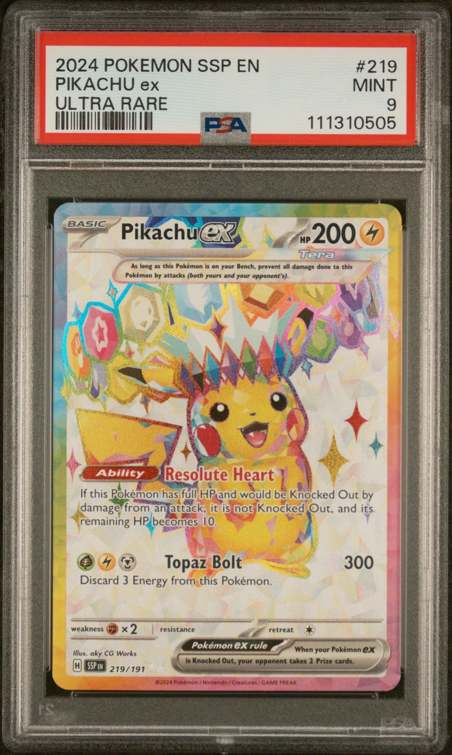 2024 ピカチュウ ex UR PSA 9 2024 PSA 9 Pokemon Surging Sparks Pikachu ex Special