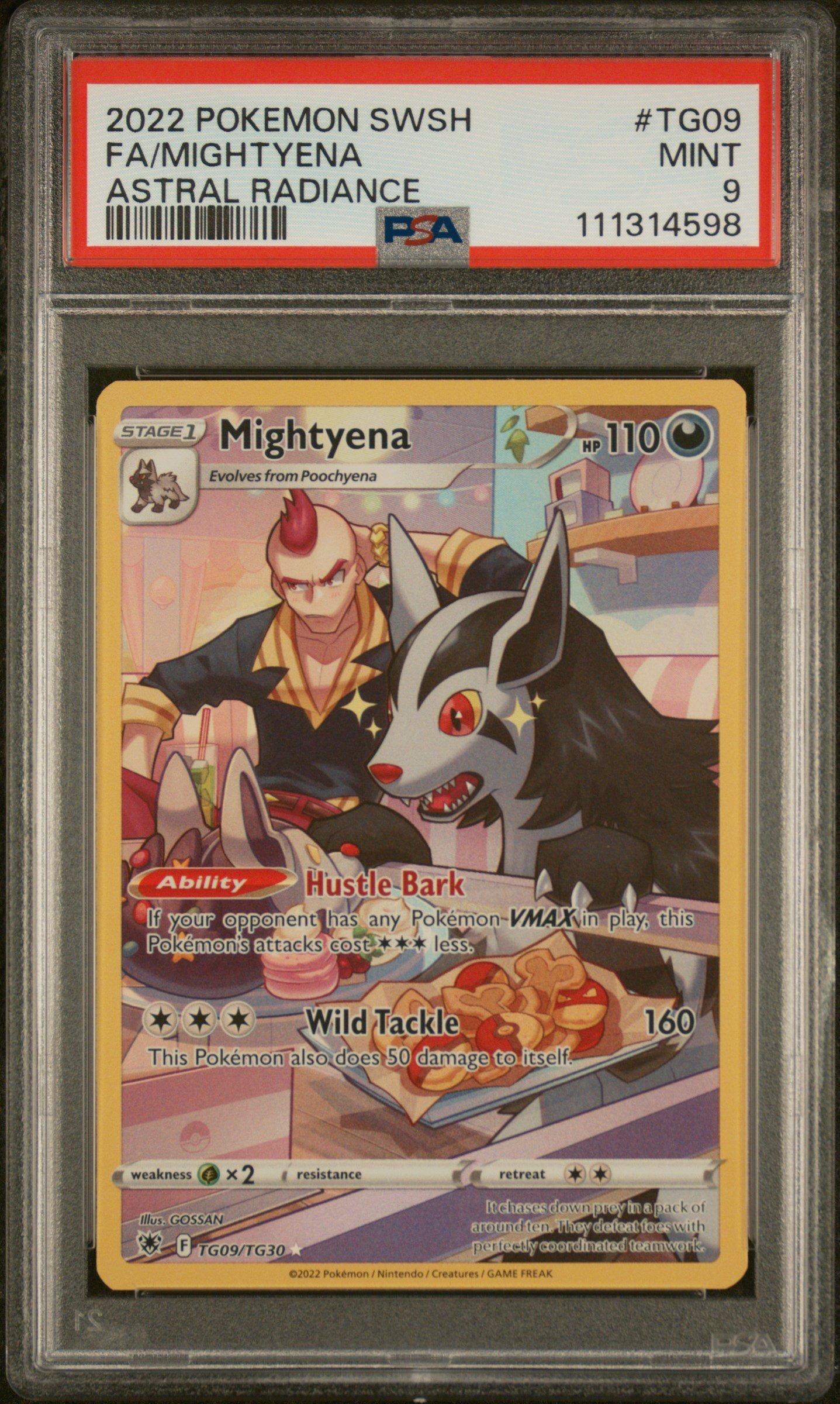 2022 Pokemon Sword & Shield Astral Radiance Tg09 Full Art/mightyena PSA