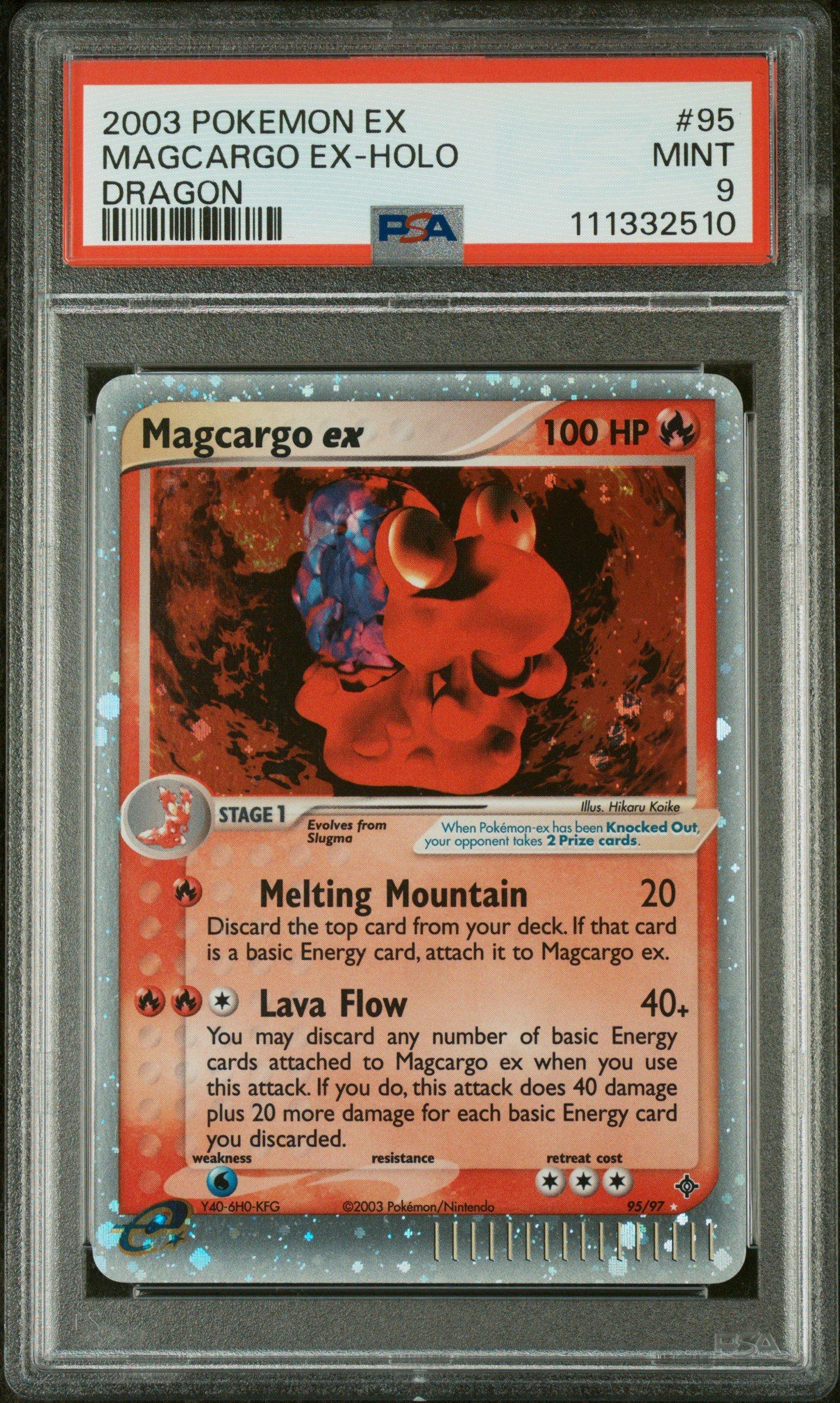 2003 Pokemon Ex Dragon 95 Magcargo Ex-holo PSA