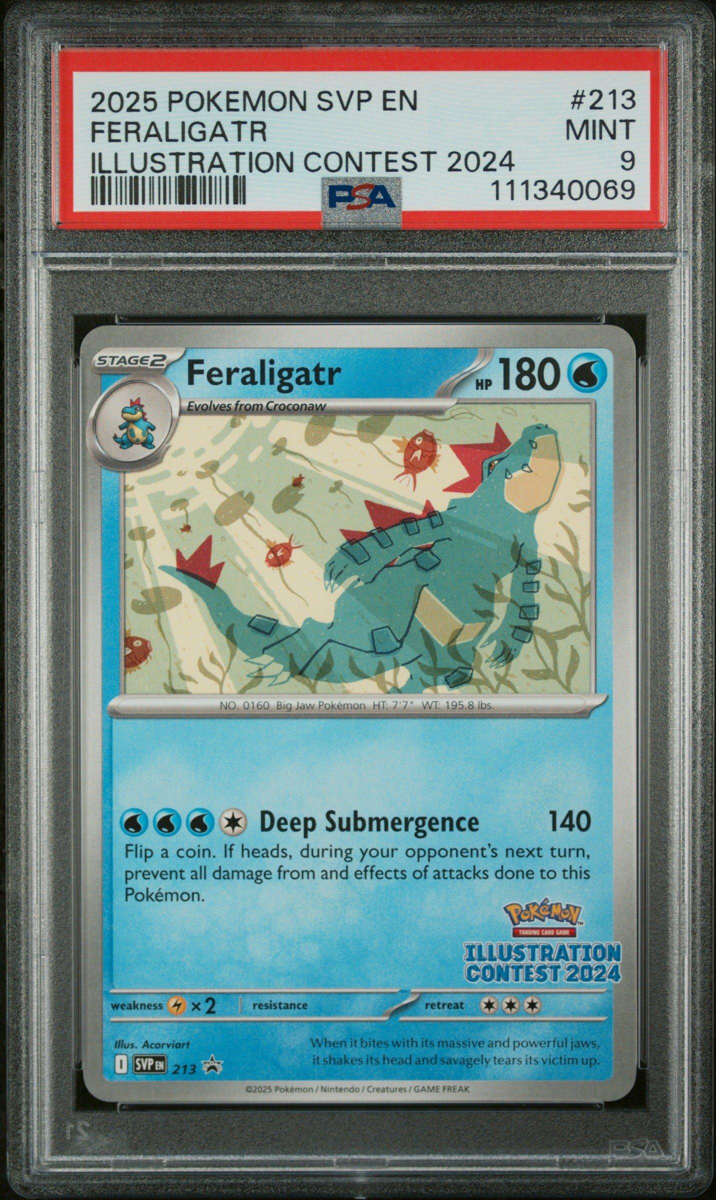 2025 Pokemon Svp En-sv Black Star Promo 213 Feraligatr Illustration Contest  2024 PSA 9 Graded Card | GameStop