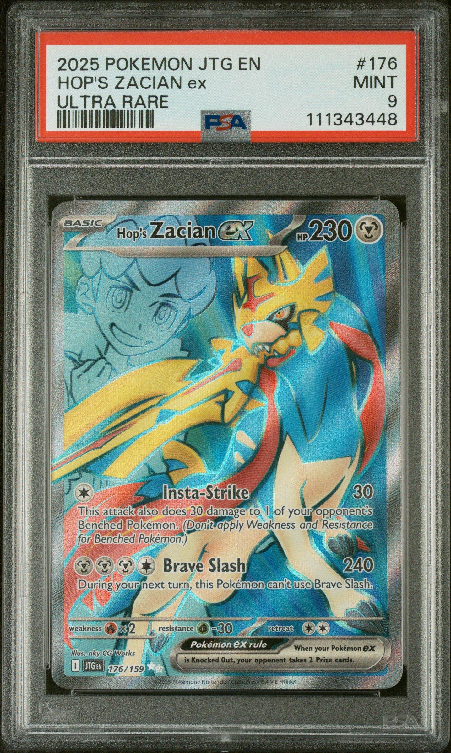 2025 Pokemon Jtg En-journey Together 176 Hop's Zacian Ex Ultra Rare PSA
