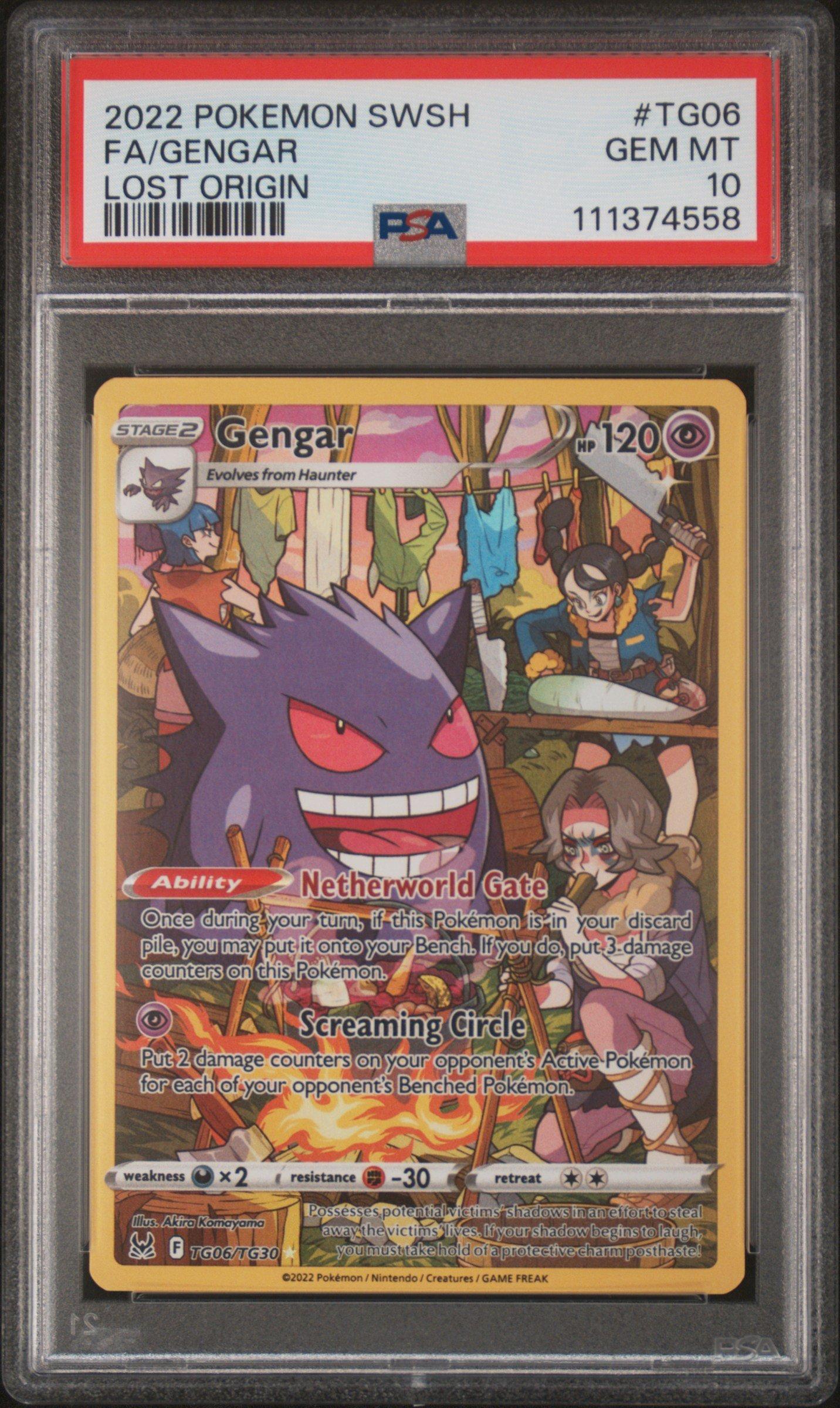 2022 Pokemon Sword & Shield Lost Origin Tg06 Full Art/gengar PSA