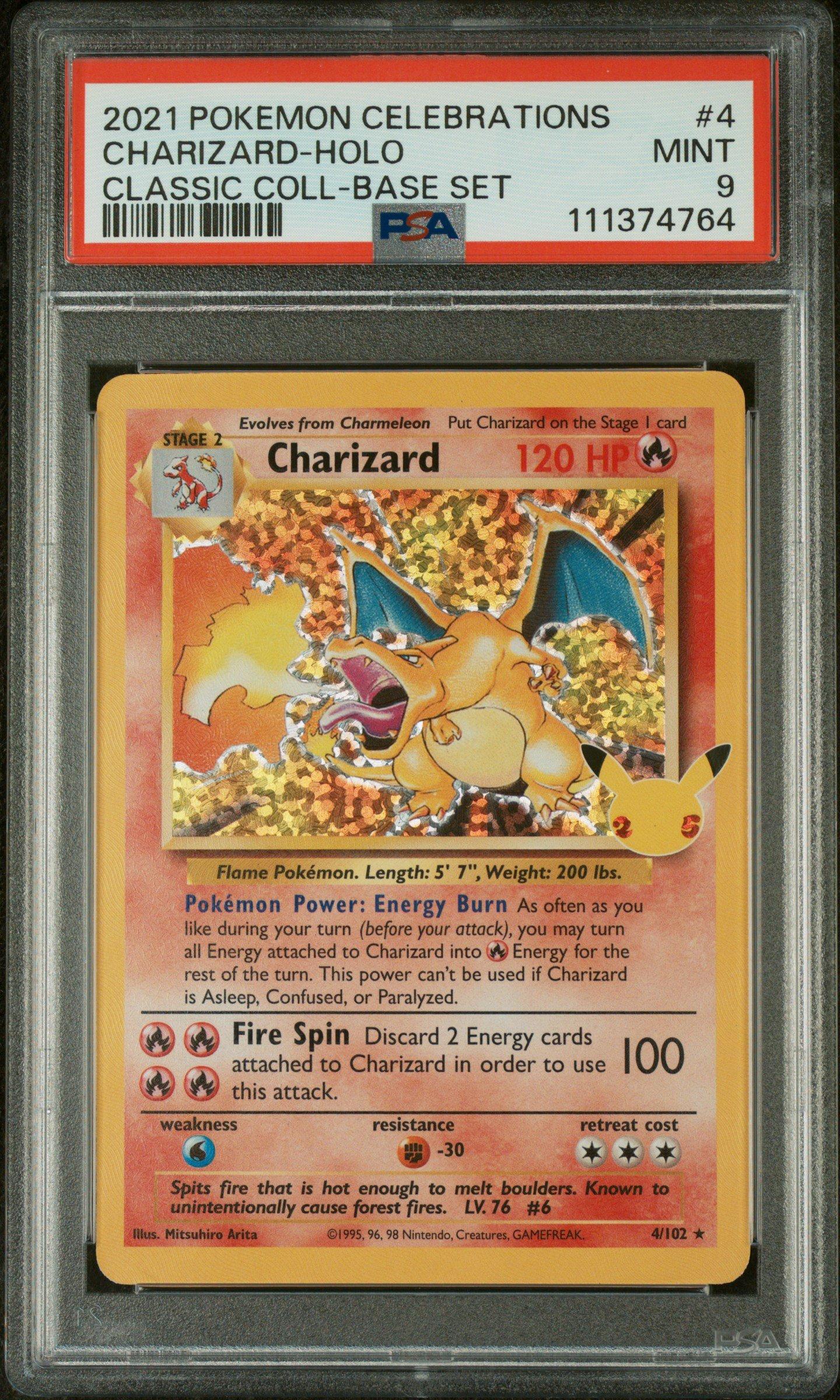 2021 Pokemon Celebrations Classic Collection 4 Charizard-holo PSA 9