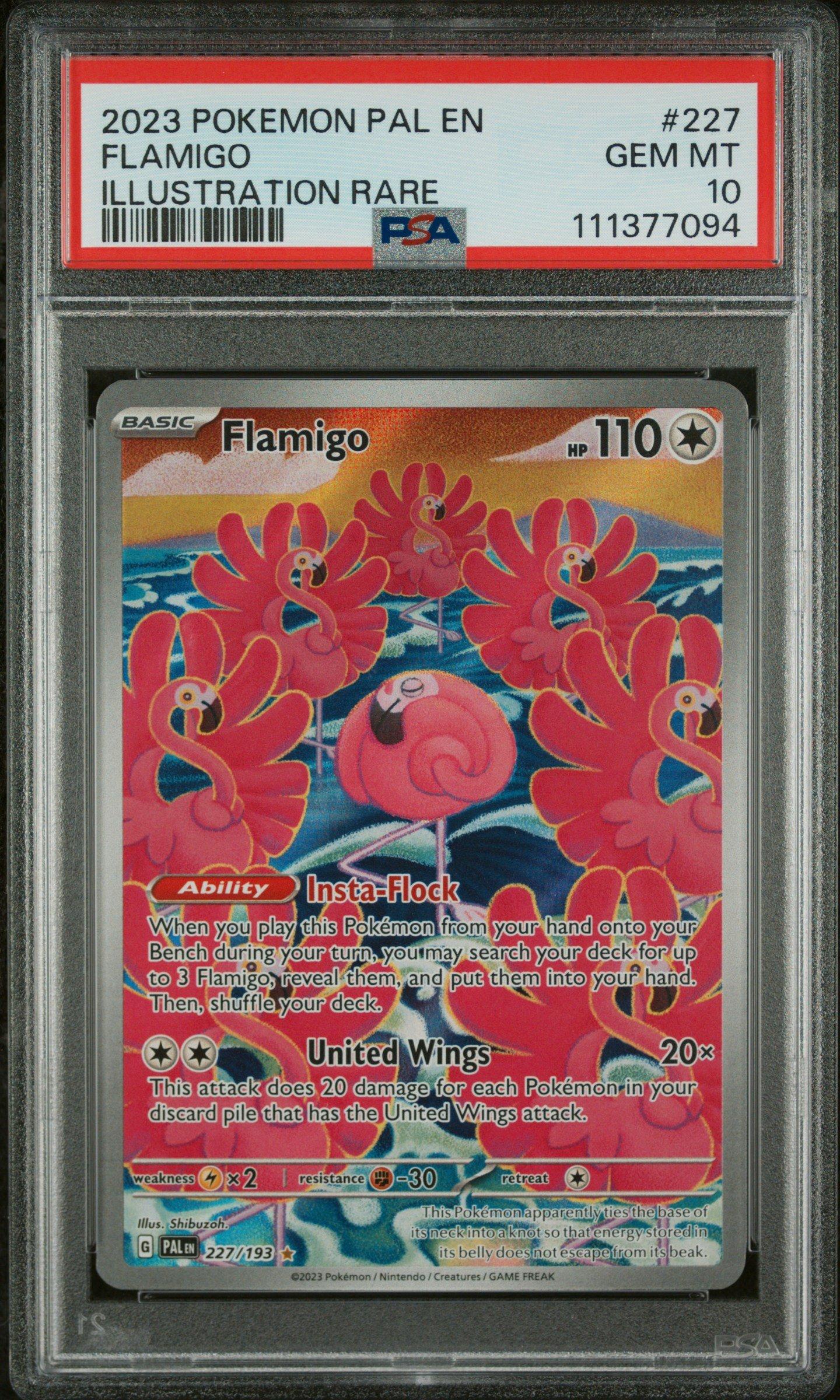 2023 Pokemon Pal En-paldea Evolved 227 Flamigo Illustration Rare PSA 10