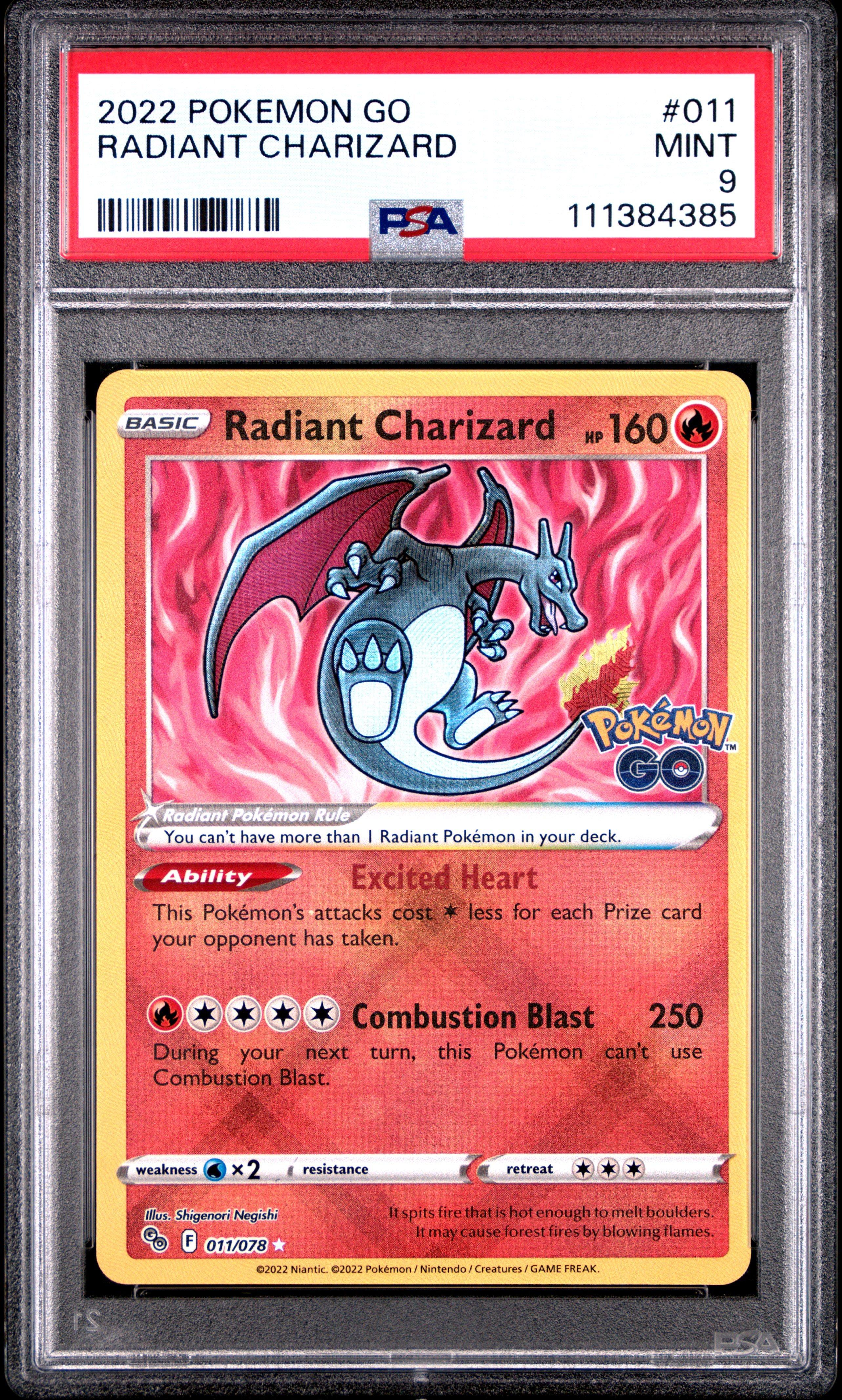 2022 Pokemon Go 011 Radiant Charizard PSA 9 | GameStop