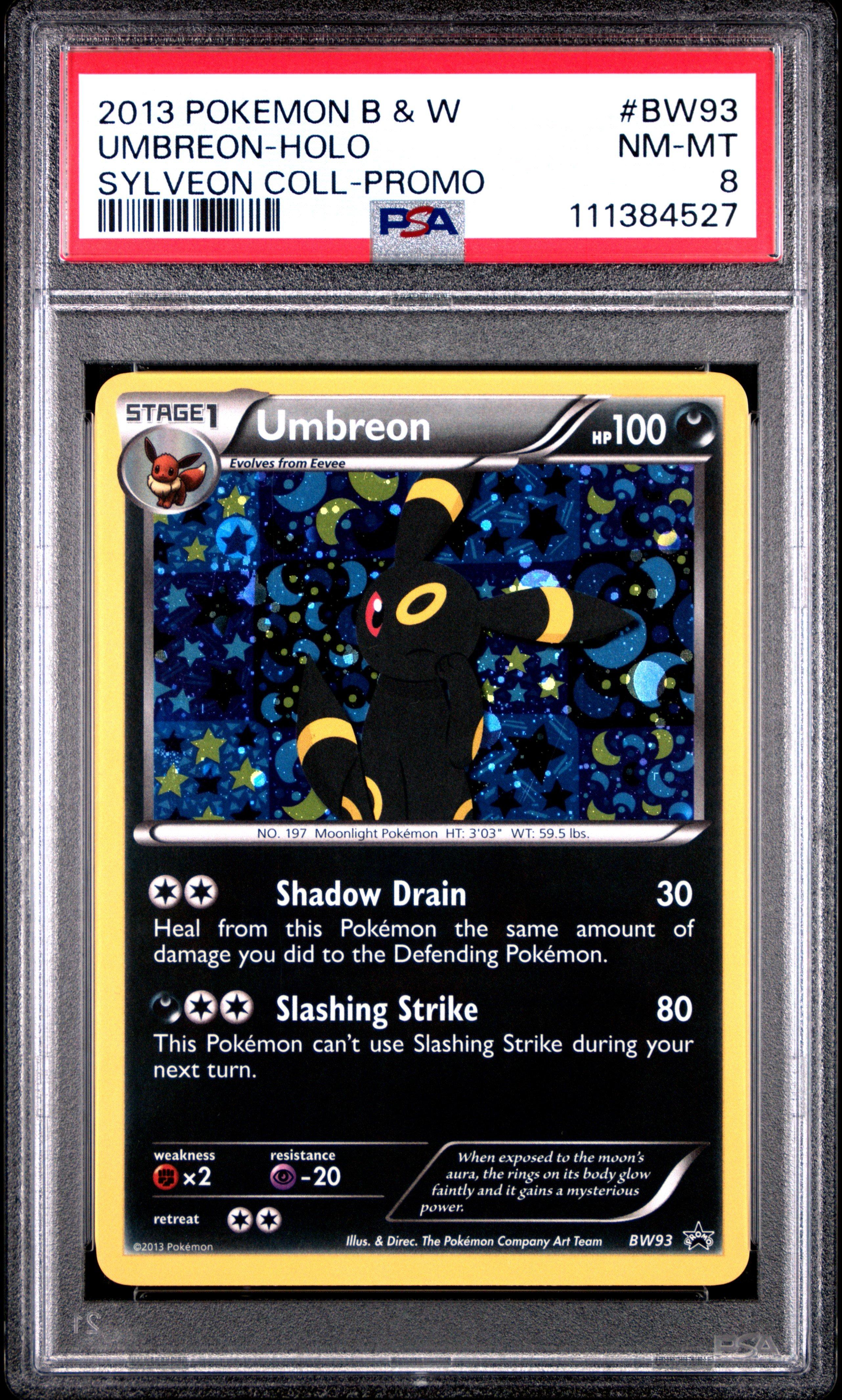 2013 Pokemon Black & White Promo Bw93 Umbreon-holo Sylveon Collection PSA 8