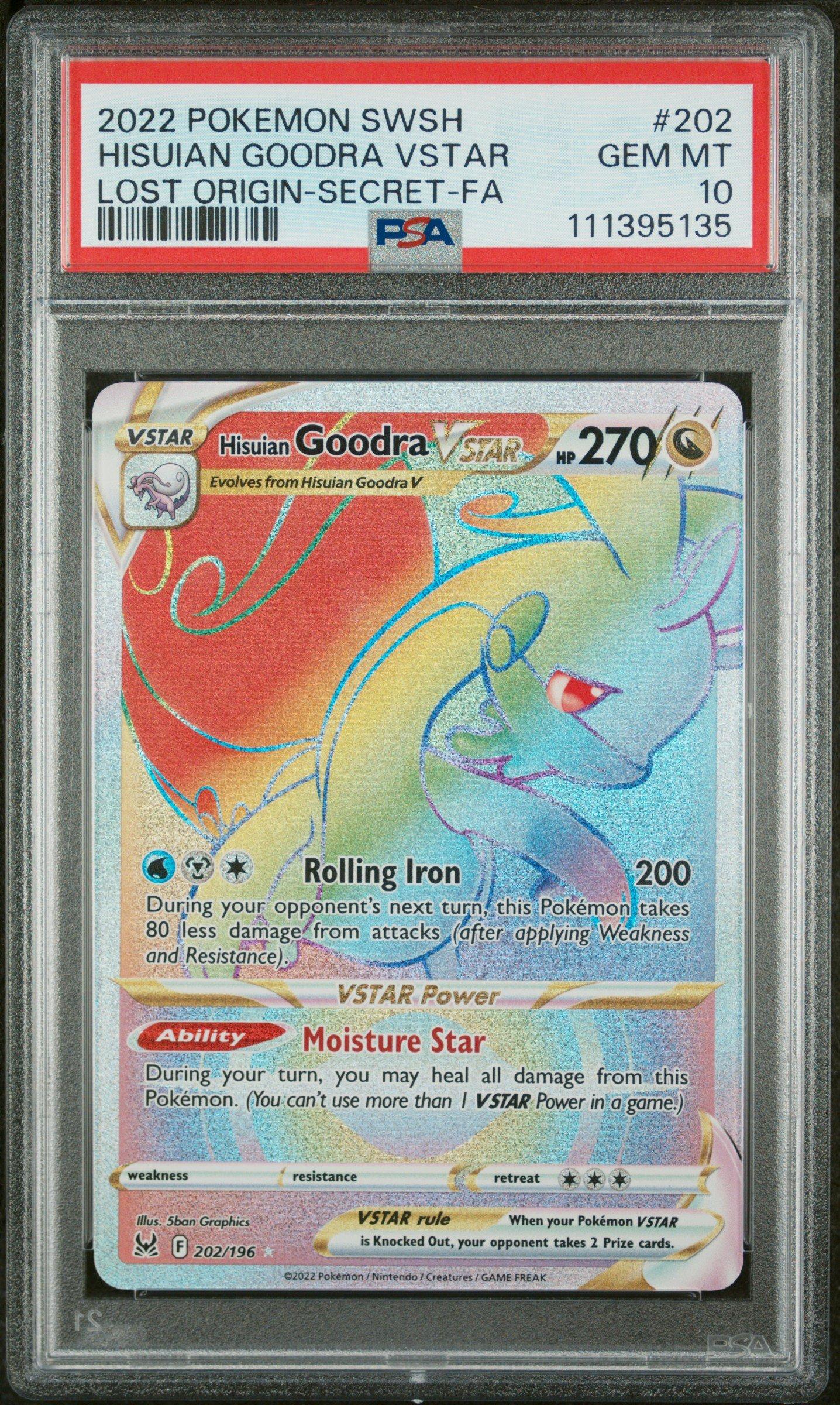 2022 Pokemon Sword & Shield Lost Origin 202 Full Art/hisuian Goodra Vstar Secret PSA 10