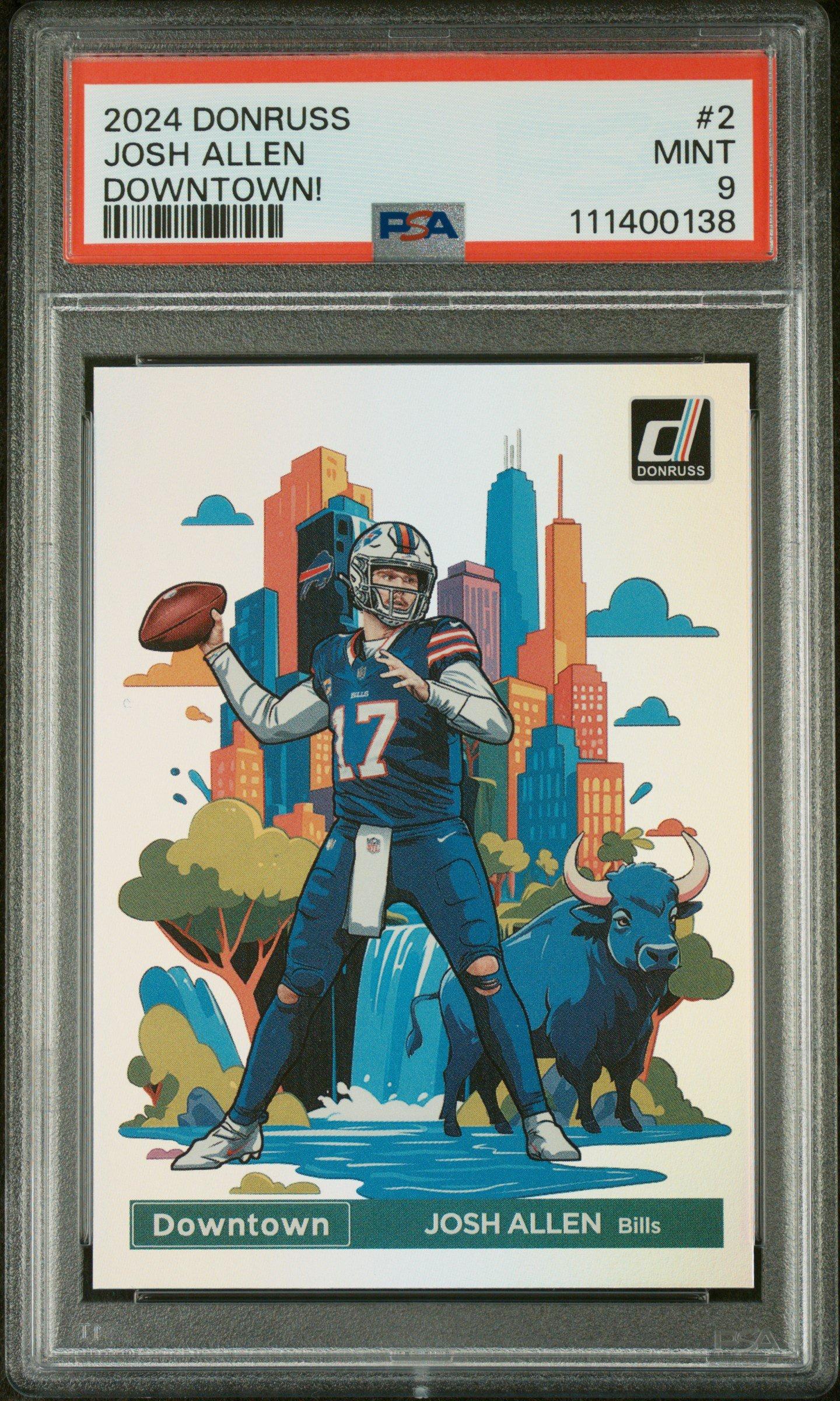 2024 Panini Donruss Downtown! 2 Josh Allen PSA 9
