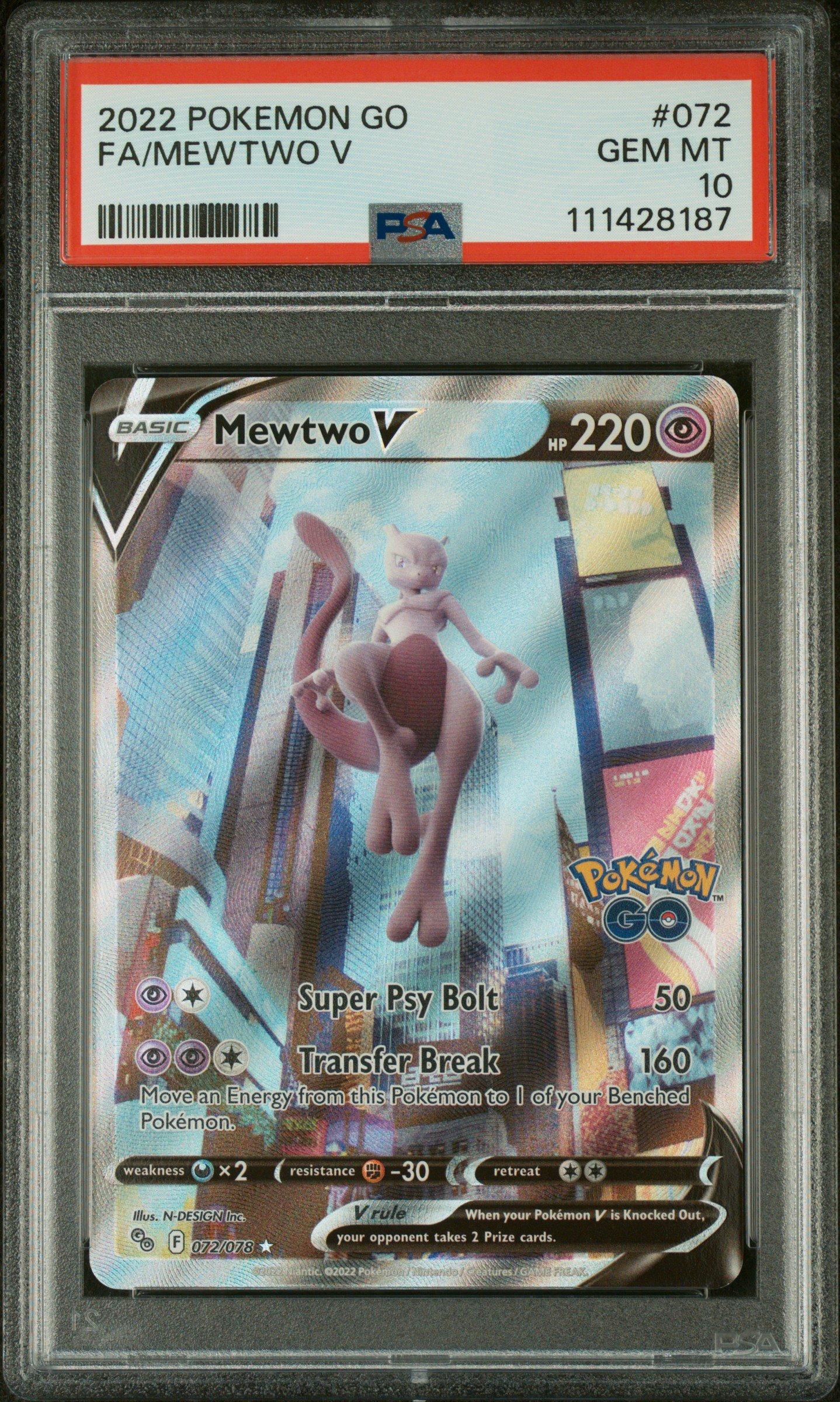 2022 Pokemon Go 072 Full Art/mewtwo V PSA 10 Graded Card | GameStop