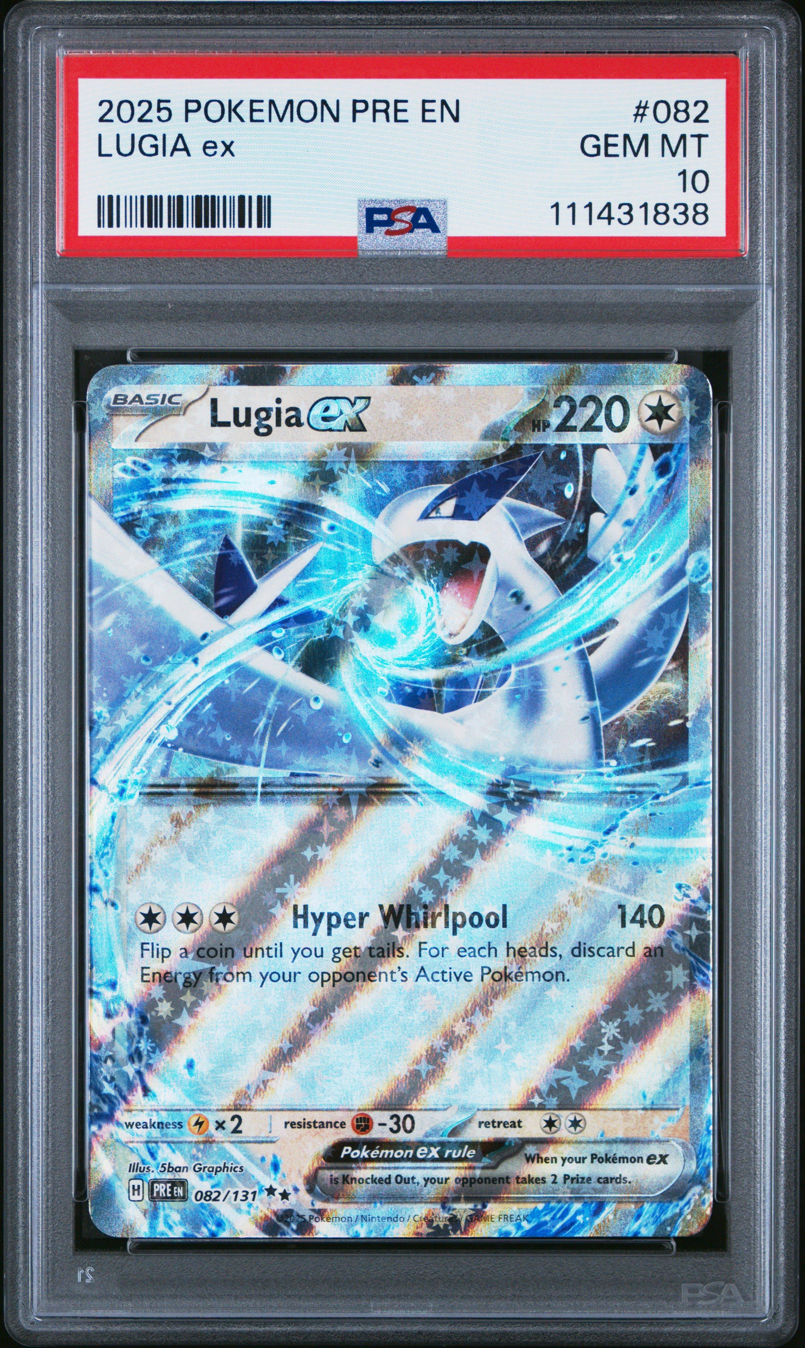 2025 Pokemon Pre En-prismatic Evolutions 082 Lugia Ex PSA 10