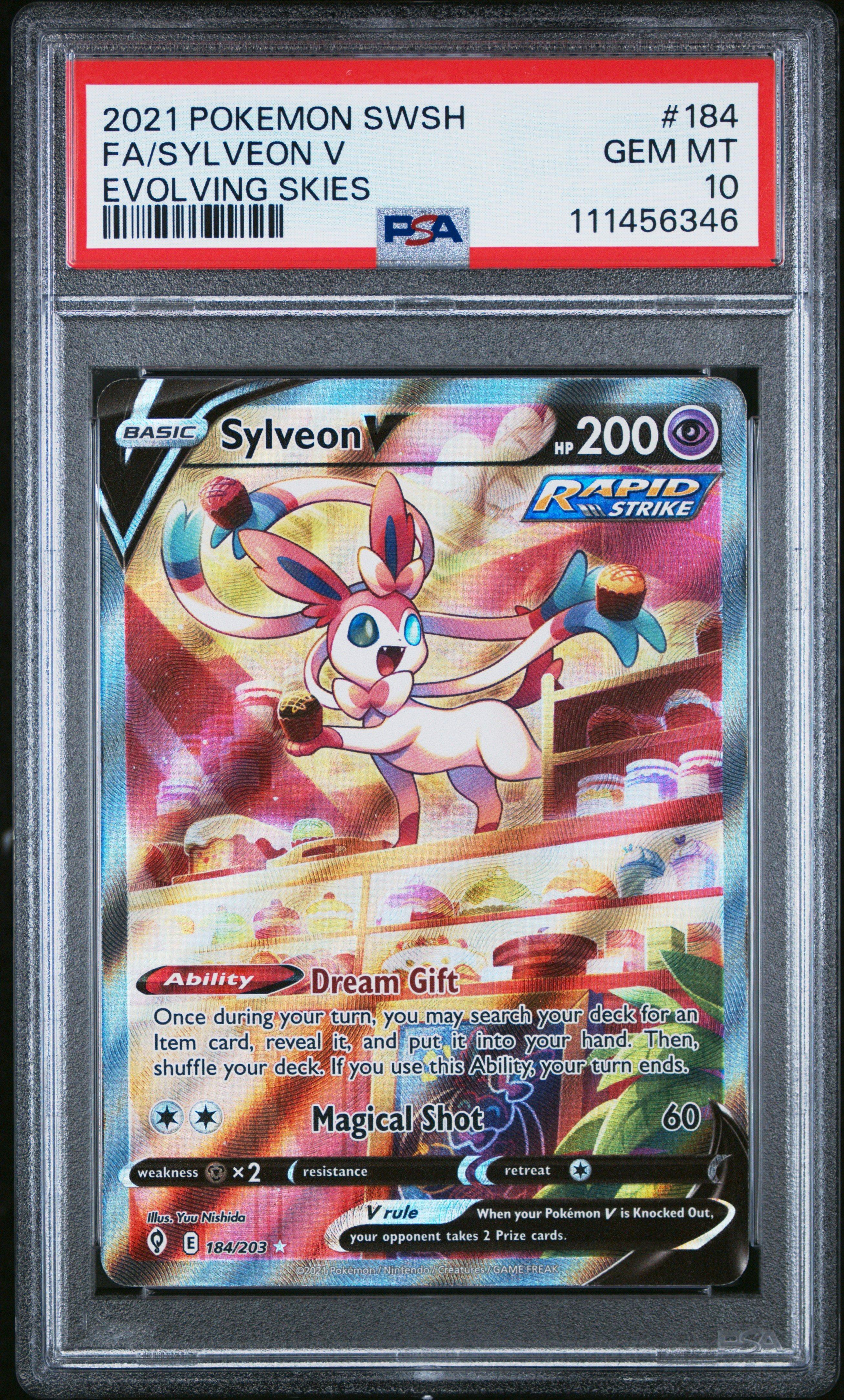 2021 Pokemon Sword & Shield Evolving Skies 184 Full Art/sylveon V PSA 10