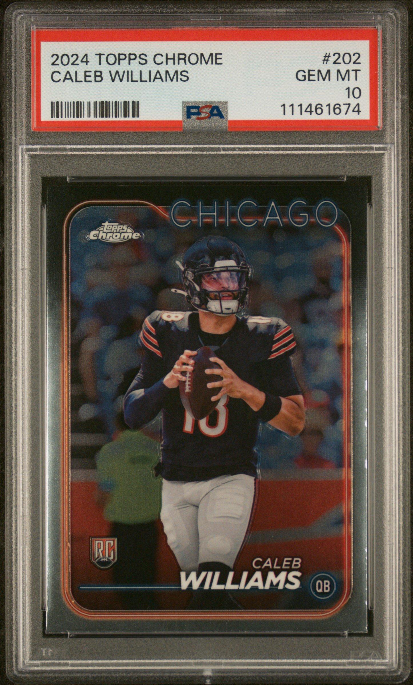2024 Topps Chrome 202 Caleb Williams PSA 10