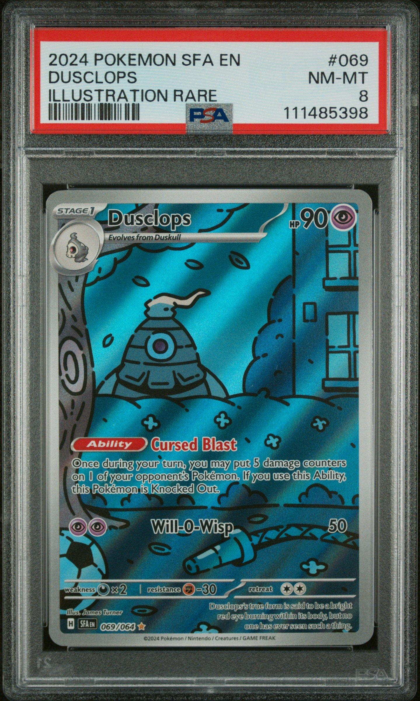 2024 Pokemon Sfa En-shrouded Fable 069 Dusclops Illustration Rare PSA