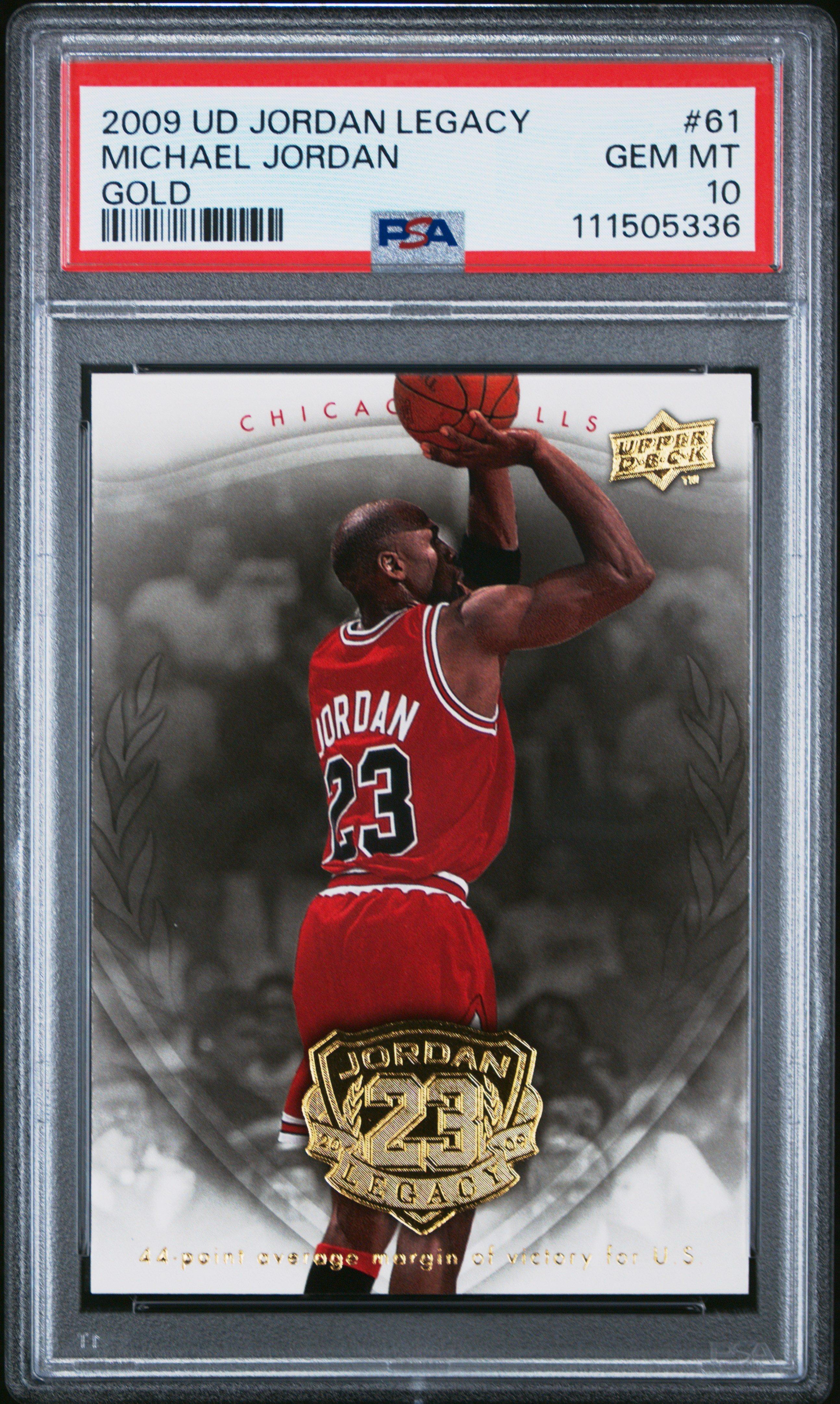 2009 Upper Deck Jordan Legacy Gold 61 Michael Jordan PSA 10 Graded