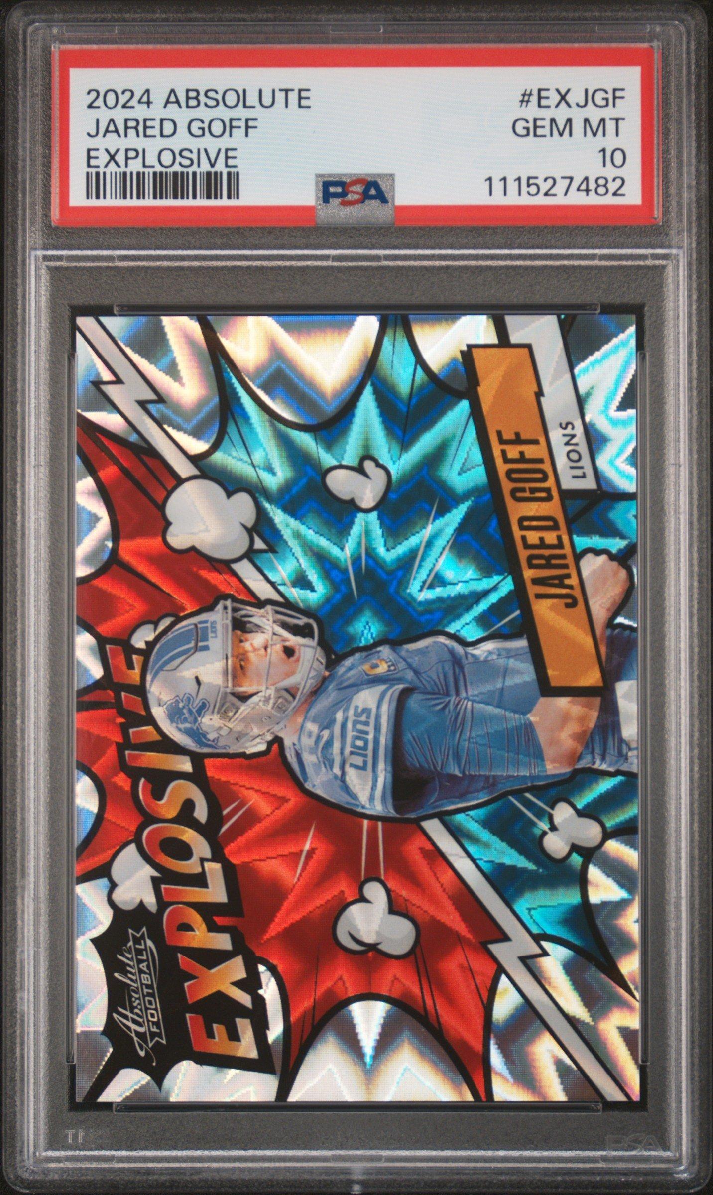 2024 Panini Absolute Explosive Exjgf Jared Goff PSA 10 Graded Card