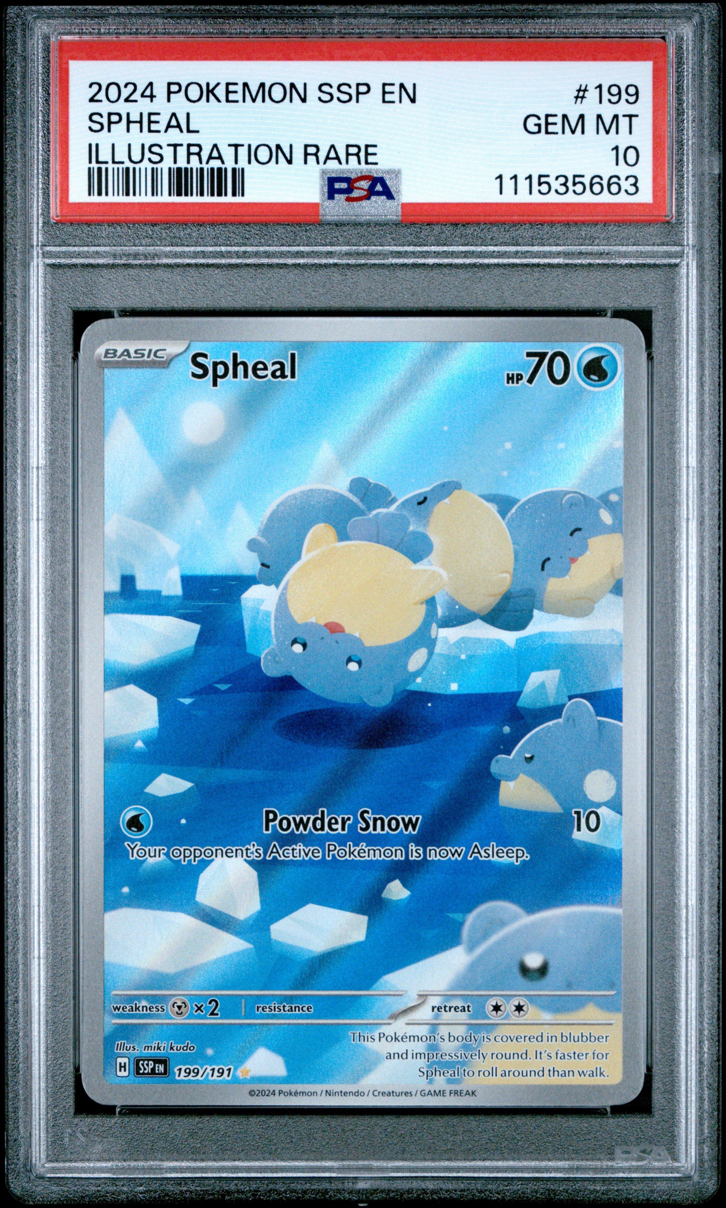 2024 Pokemon Ssp En-surging Sparks 199 Spheal Illustration Rare