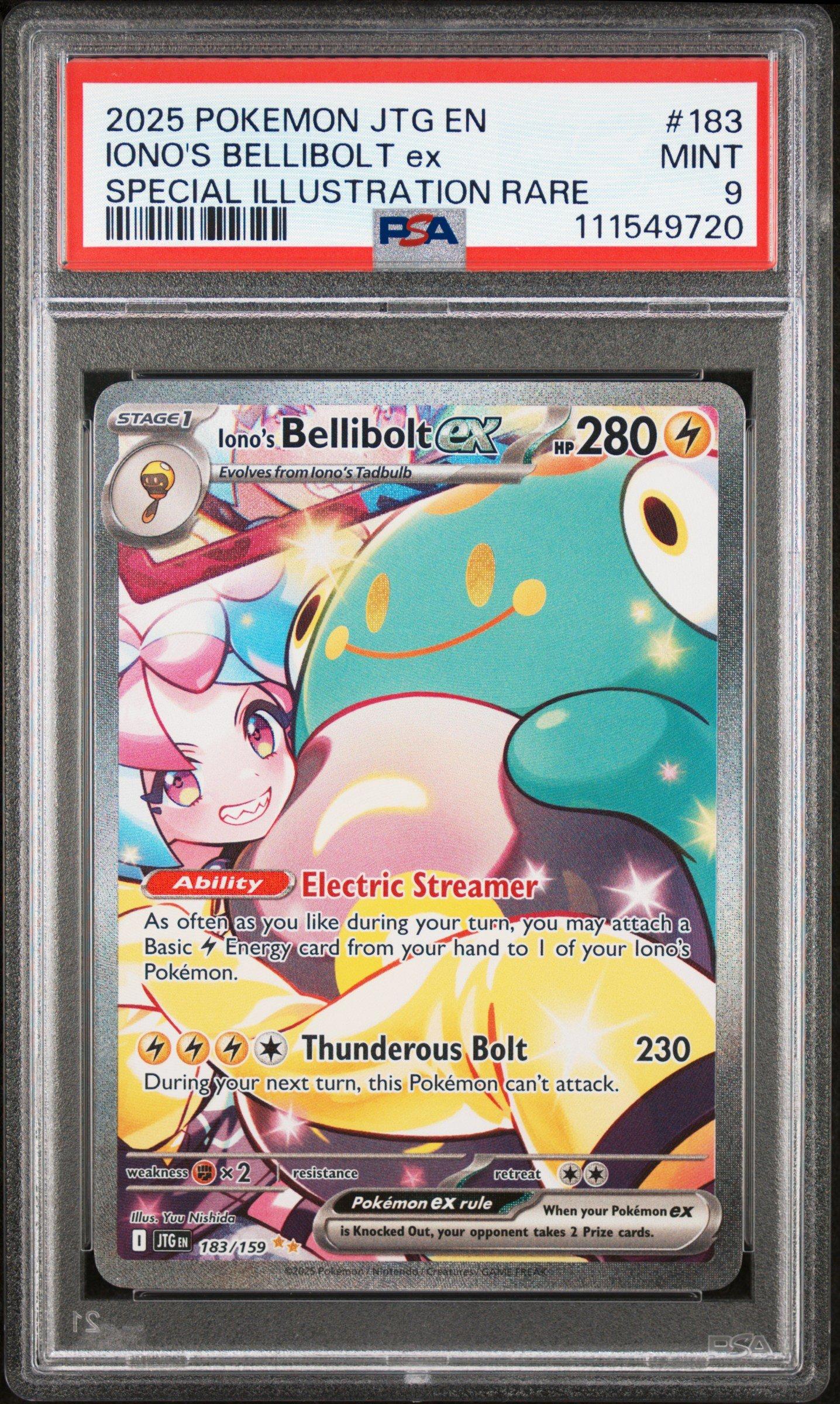 2025 Pokemon Jtg En-journey Together 183 Iono's Bellibolt Ex Special Illustration Rare PSA