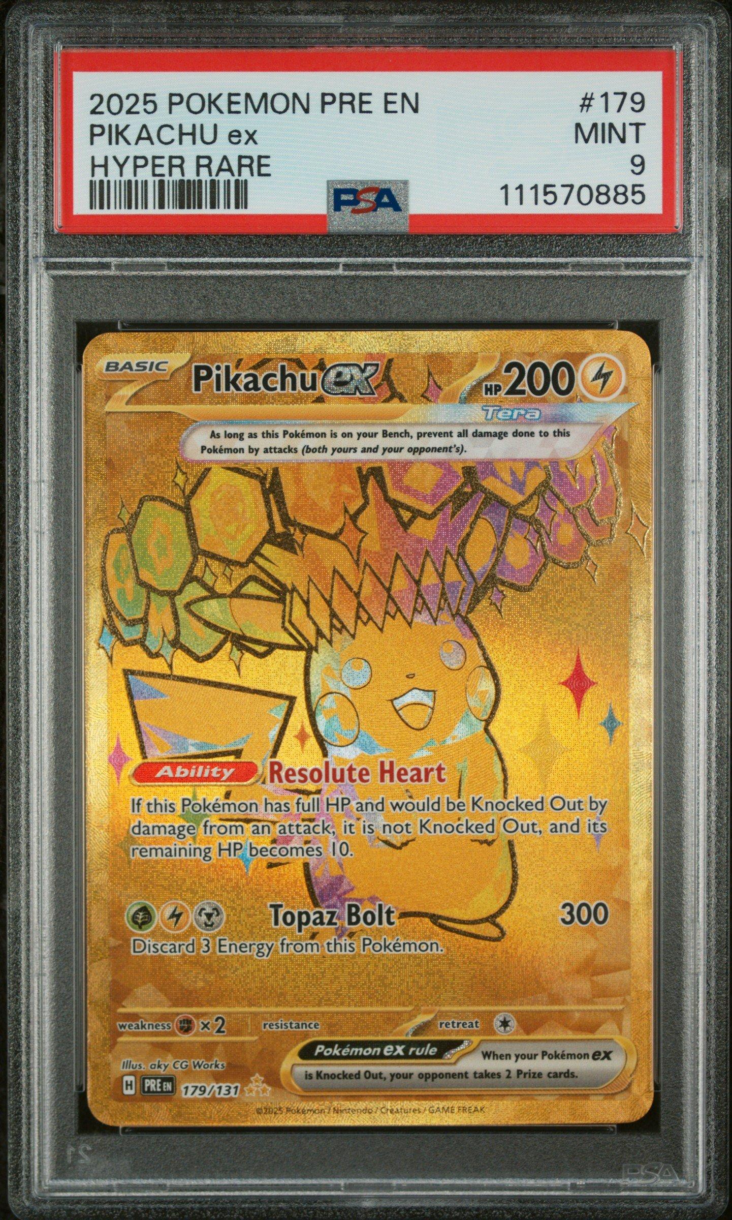 2025 Pokemon Pre En-prismatic Evolutions 179 Pikachu Ex Hyper Rare
