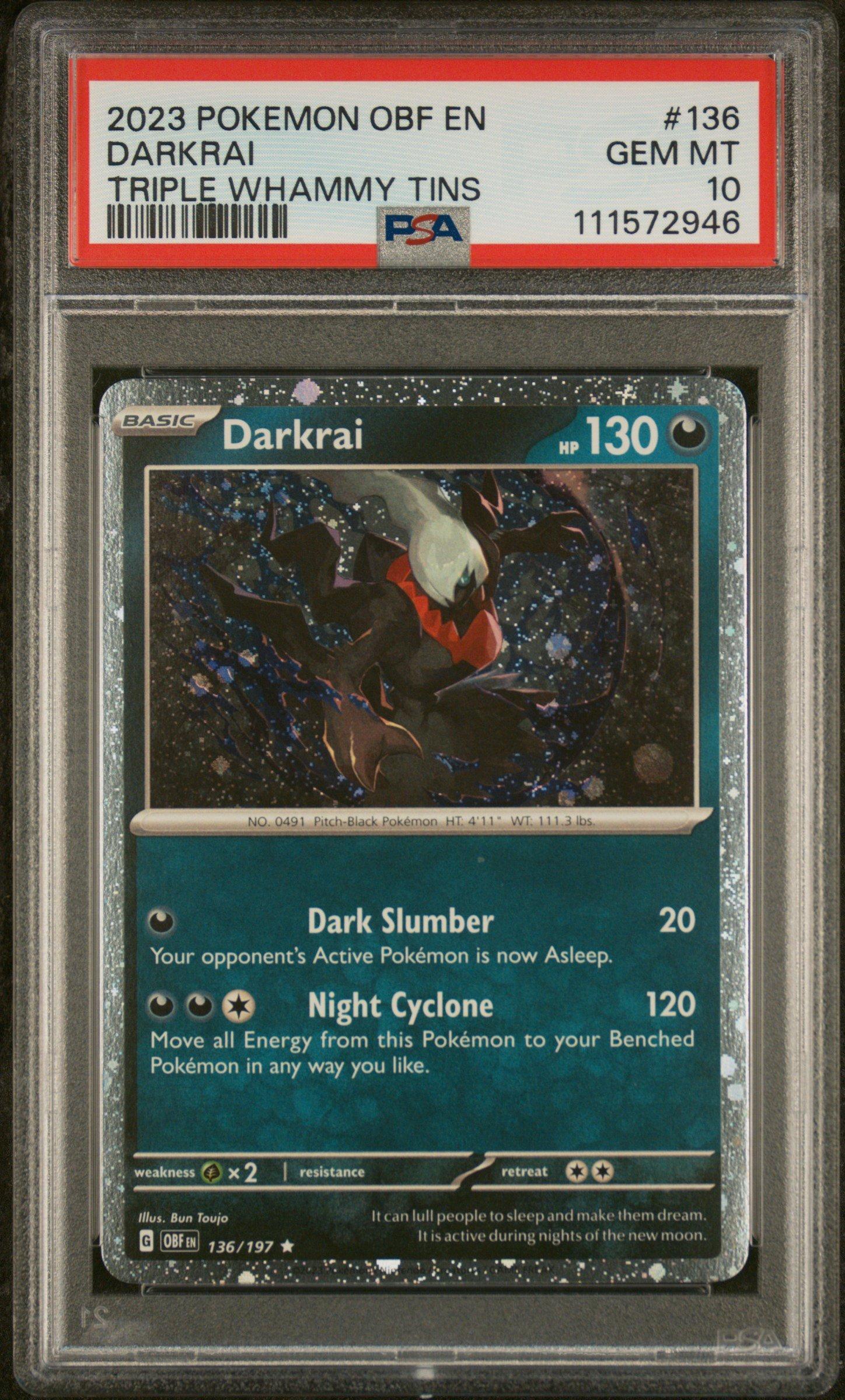 カルオブシディアン 2023 Pokemon Obf En-obsidian Flames 136 Darkrai Triple Whammy Tin