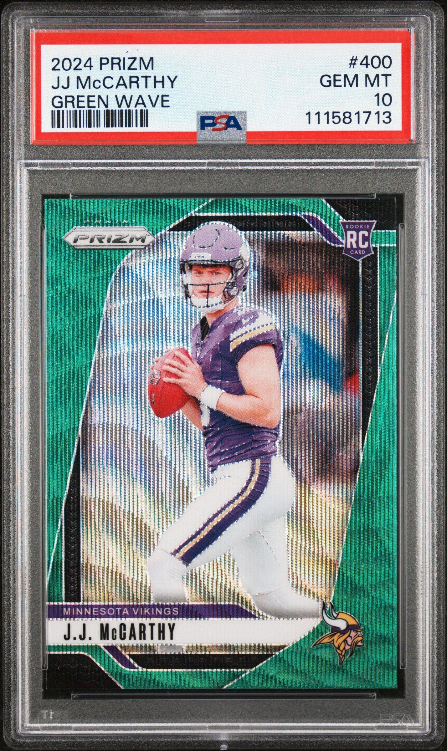 2024 Panini Prizm 400 Jj Mccarthy Green Wave PSA 10