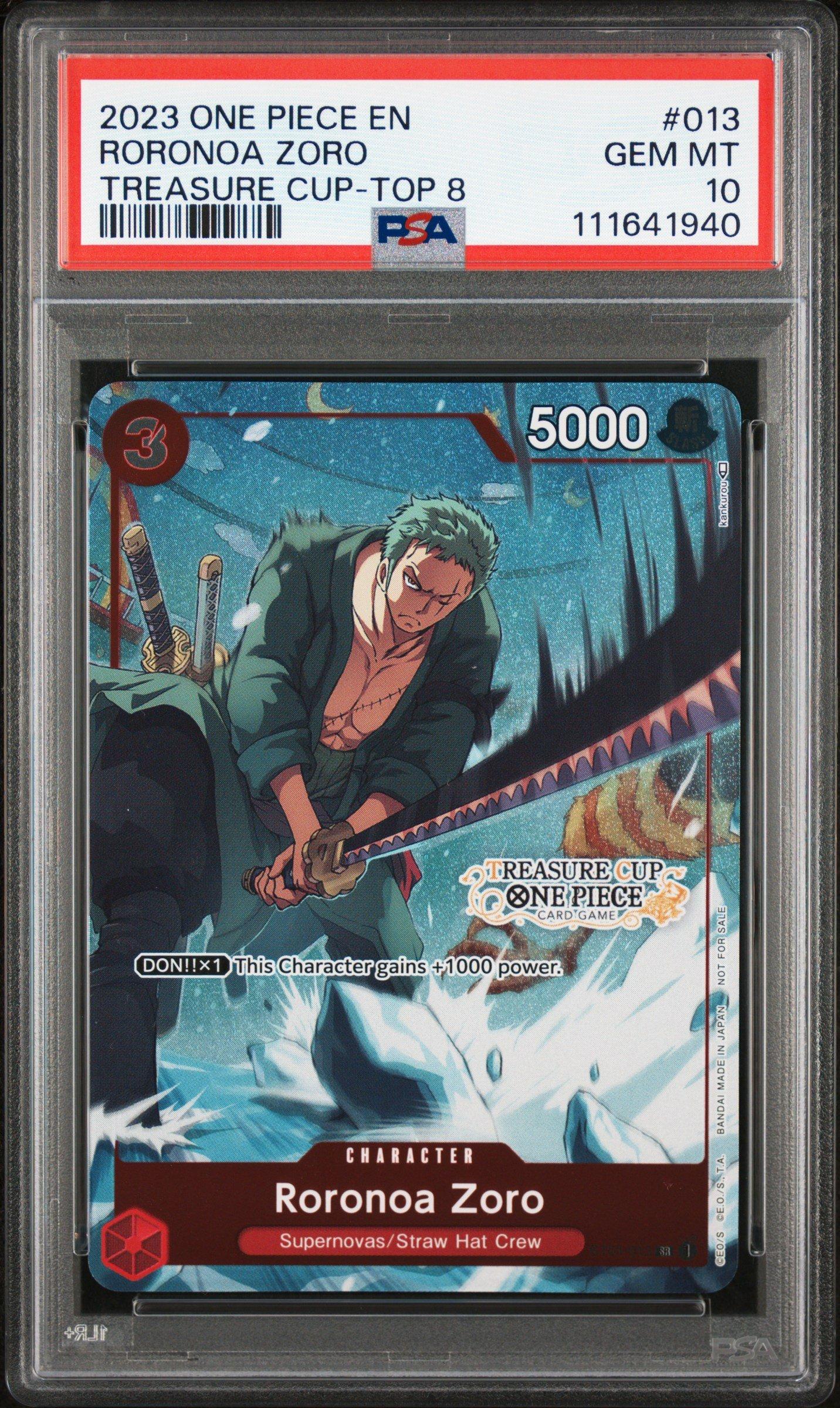 2023 One Piece Promos 013 Roronoa Zoro Treasure Cup 2023-top 8 PSA
