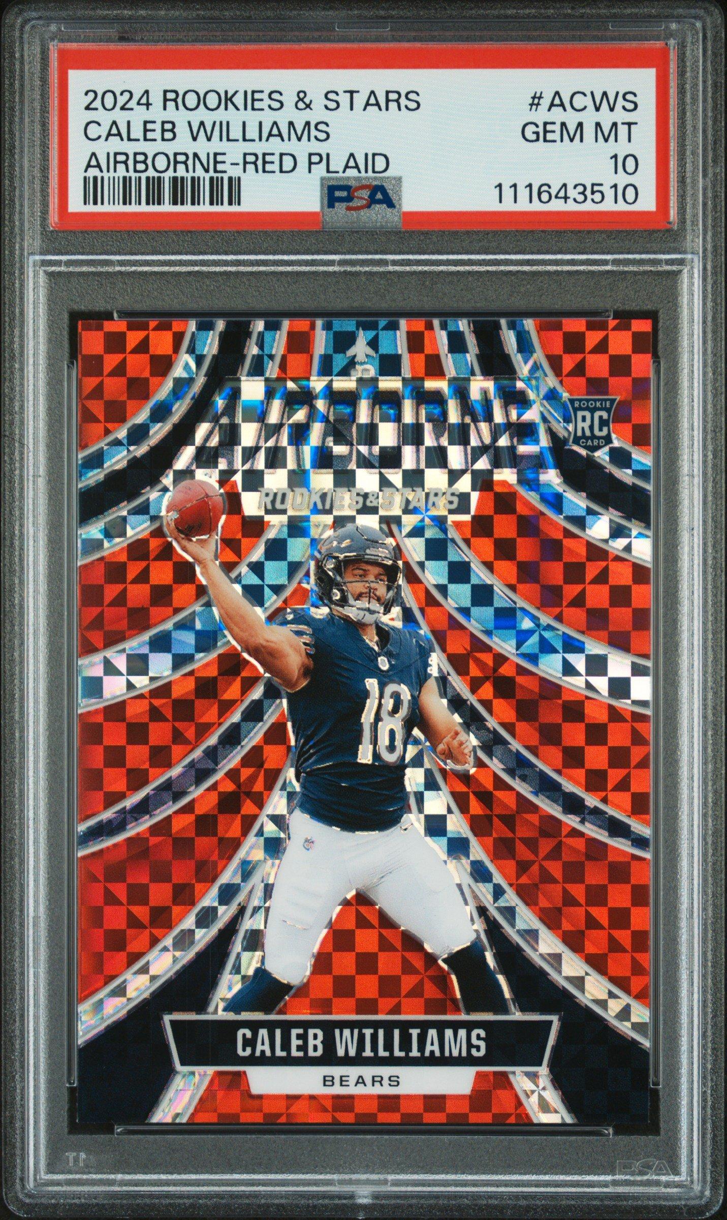 2024 Panini Rookies & Stars Airborne Acws Caleb Williams Red Plaid