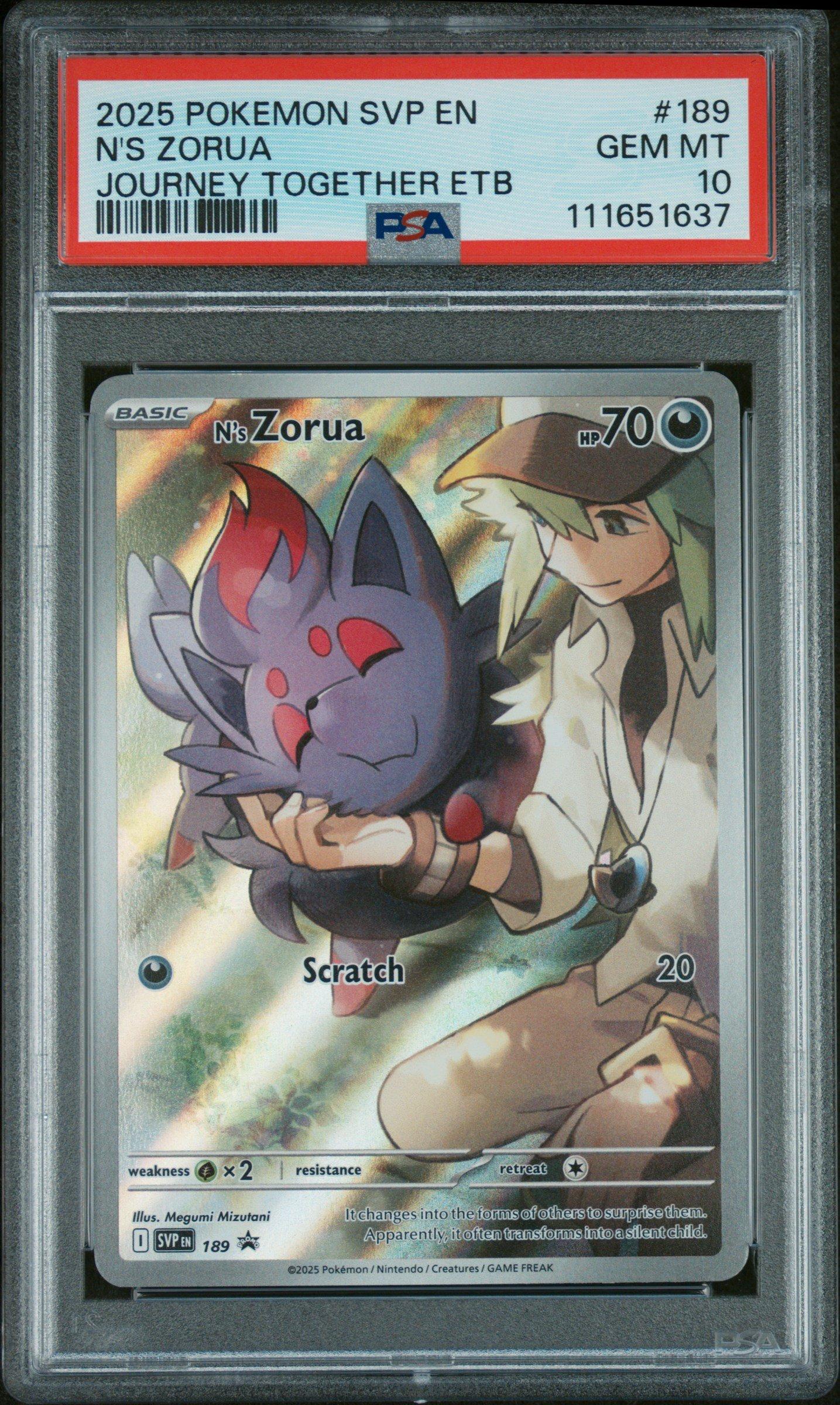 2025 Pokemon Svp En-sv Black Star Promo 189 N's Zorua Journey