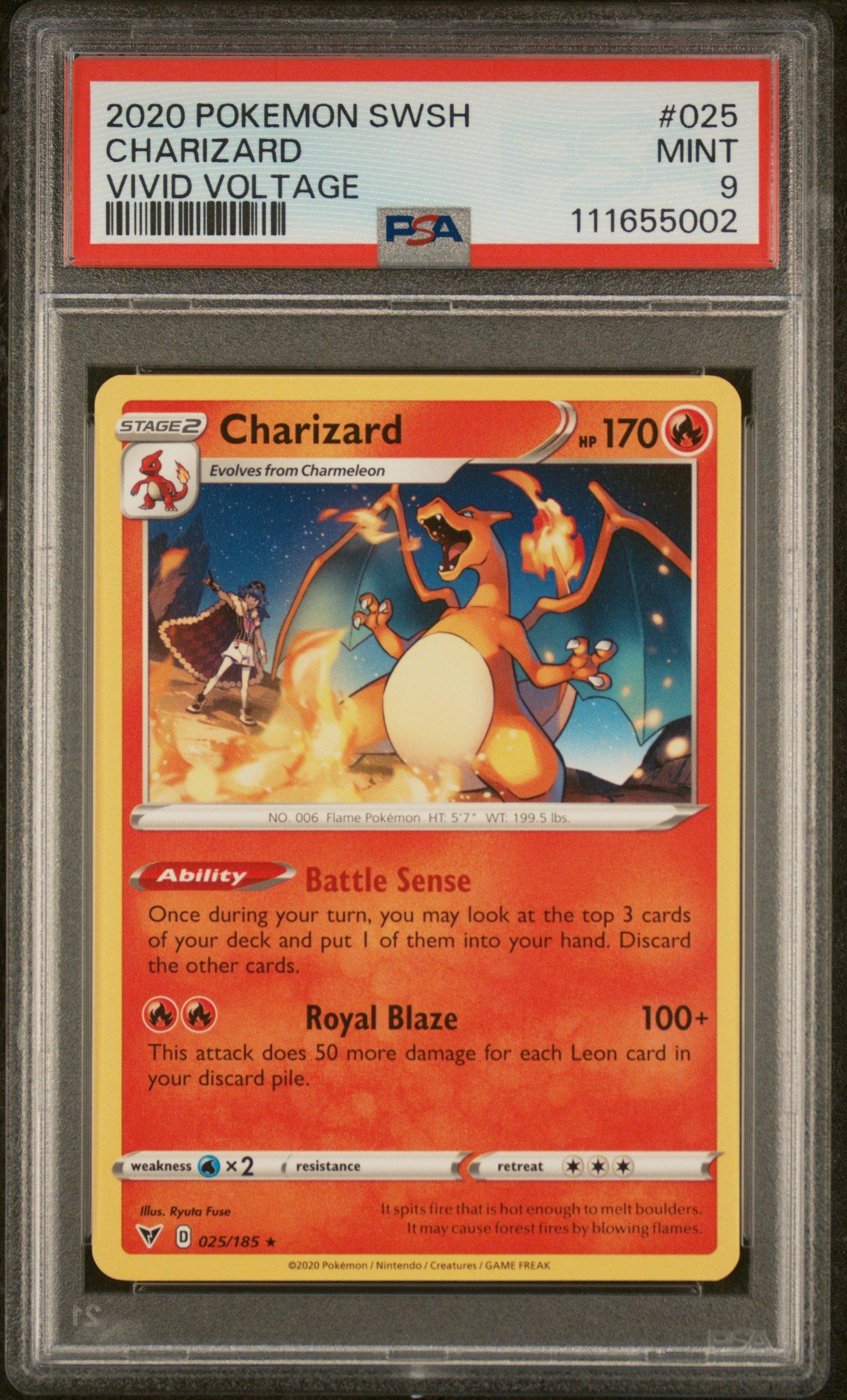 2020 Pokemon Sword & Shield Vivid Voltage 025 Charizard PSA 9