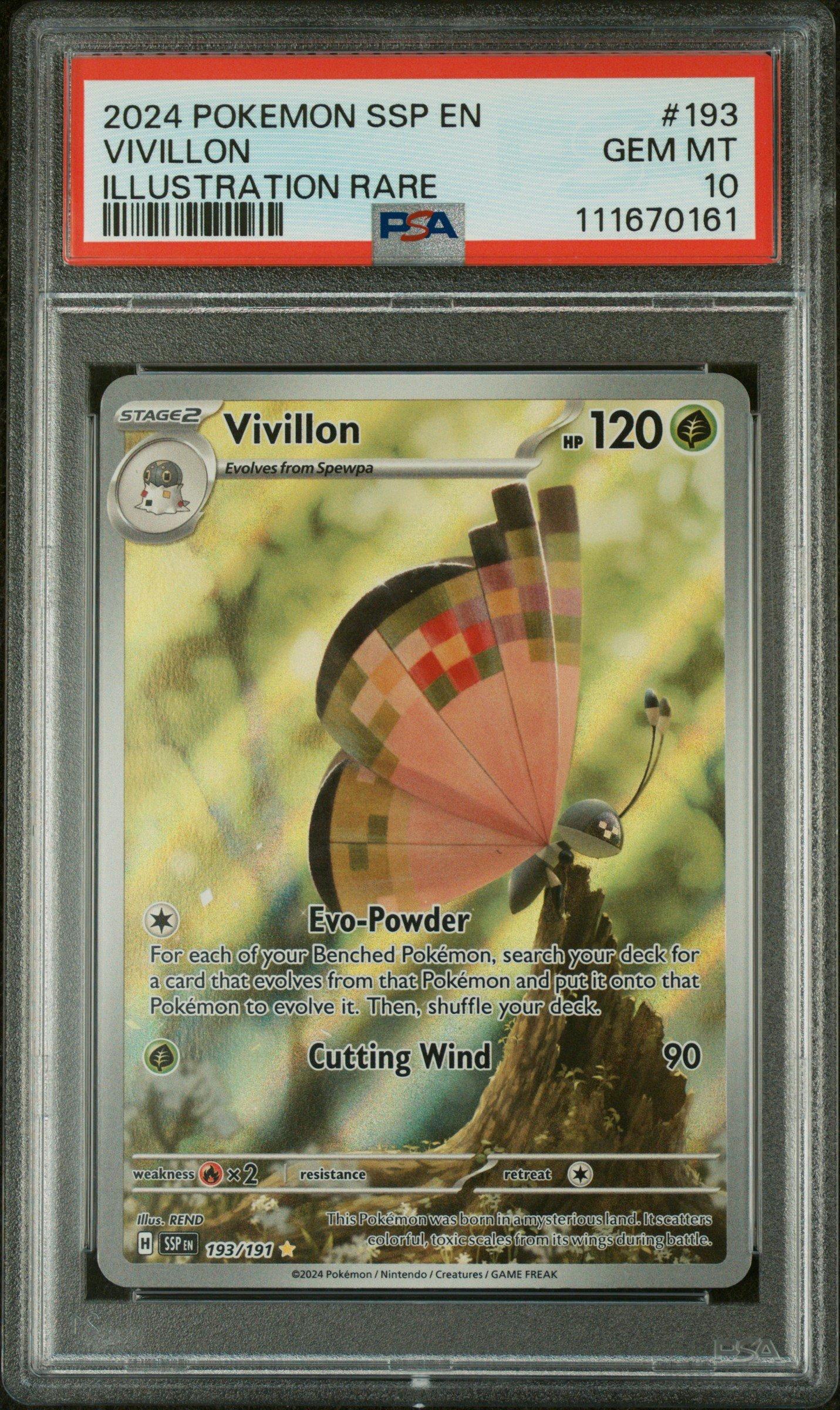 2024 Pokemon Ssp En-surging Sparks 193 Vivillon Illustration Rare