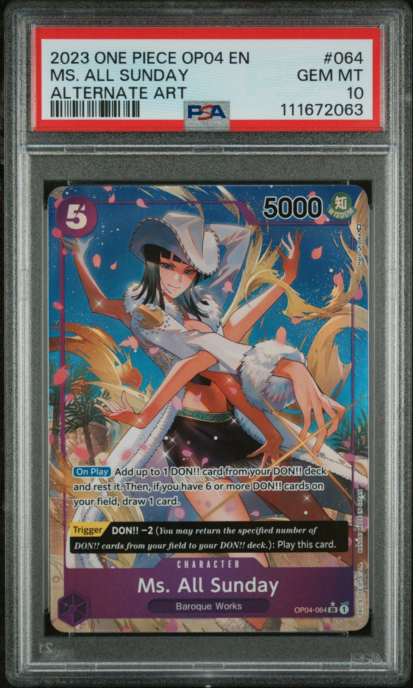 2023 One Piece Op04-kingdoms Of Intrigue 064 Ms. All Sunday Alternate Art PSA 10