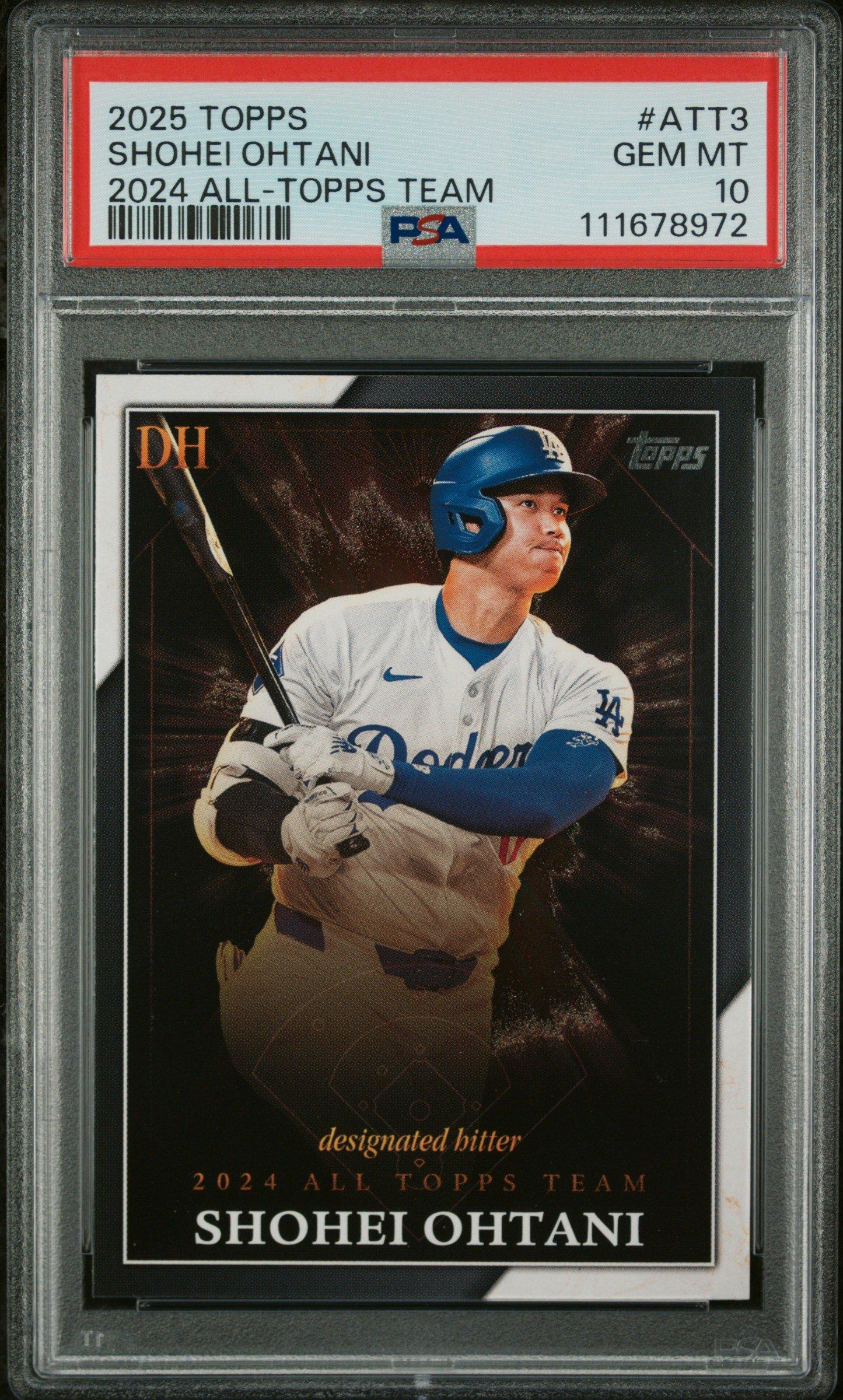 2025 Topps 2024 All-topps Team Att3 Shohei Ohtani PSA 10 Graded