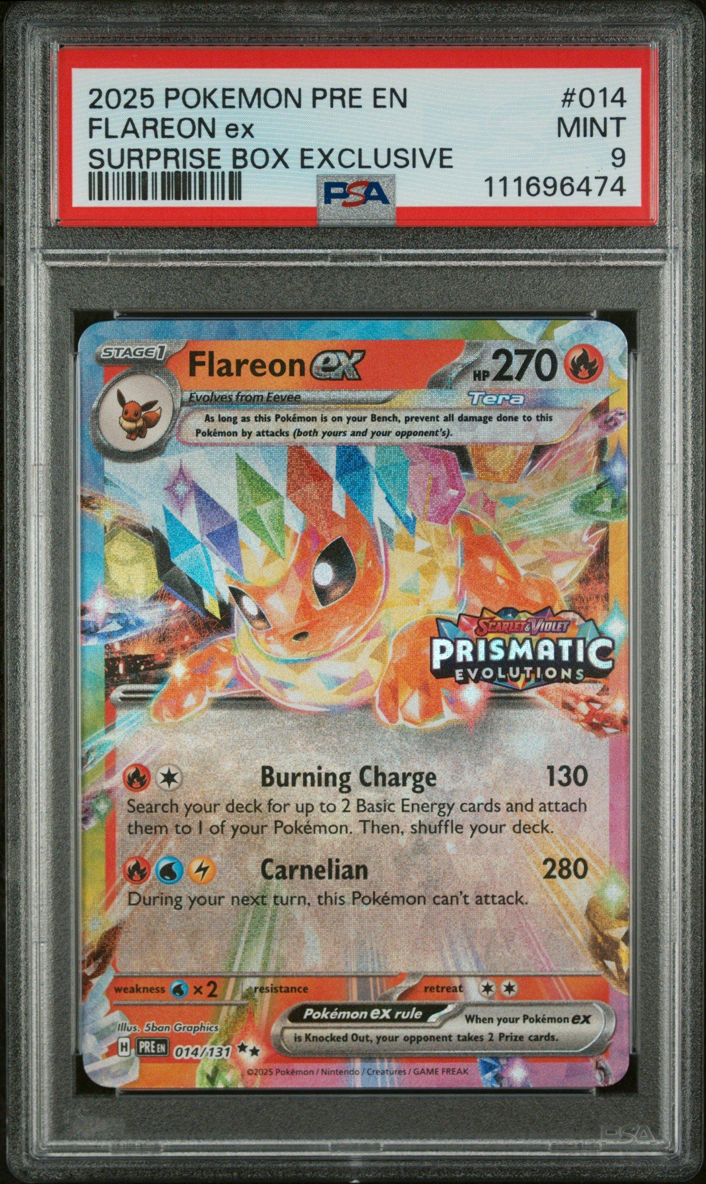 2025 Pokemon Pre En-prismatic Evolutions 014 Flareon Ex Surprise