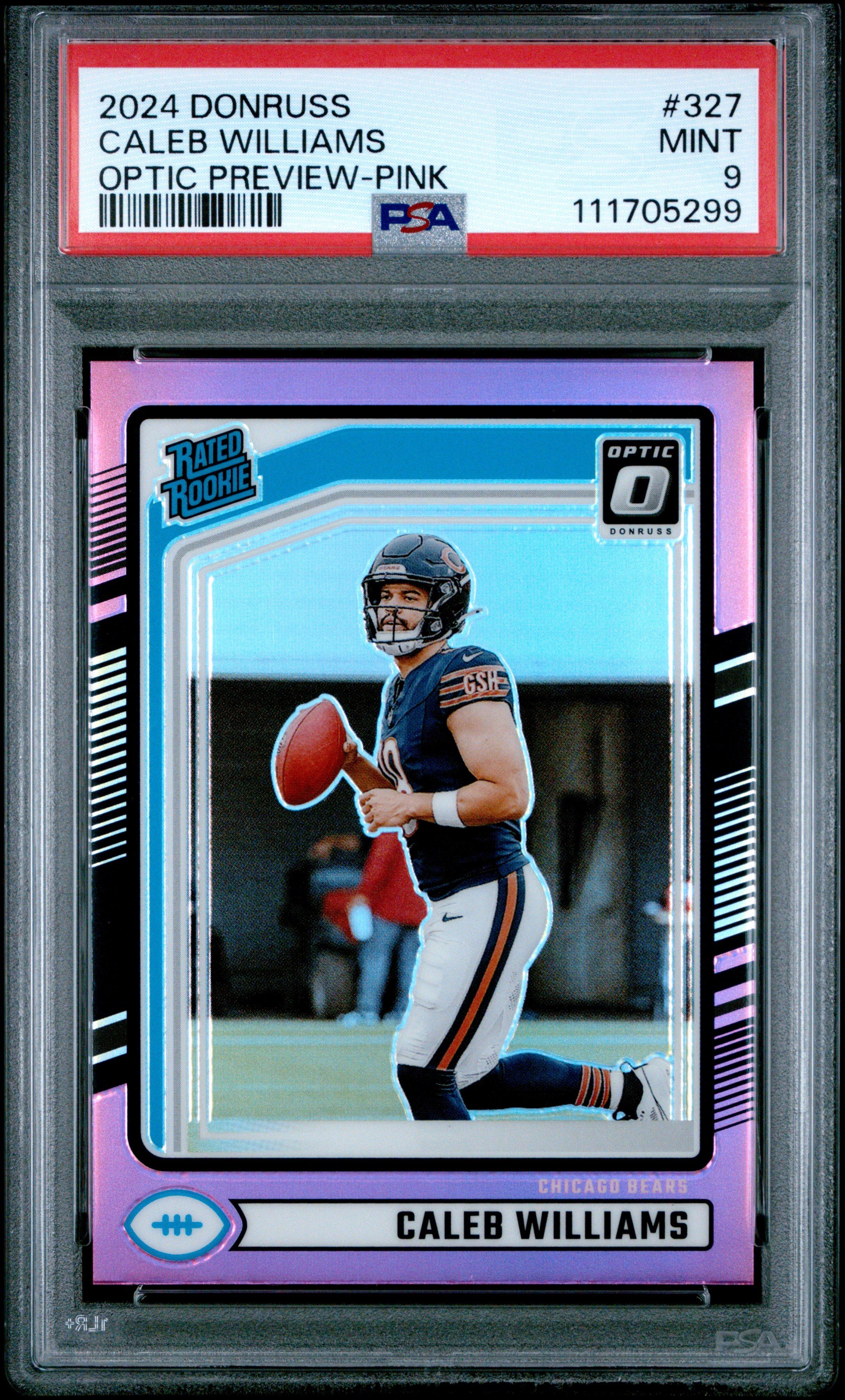 2024 Panini Donruss 327 Caleb Williams Optic Preview- PSA