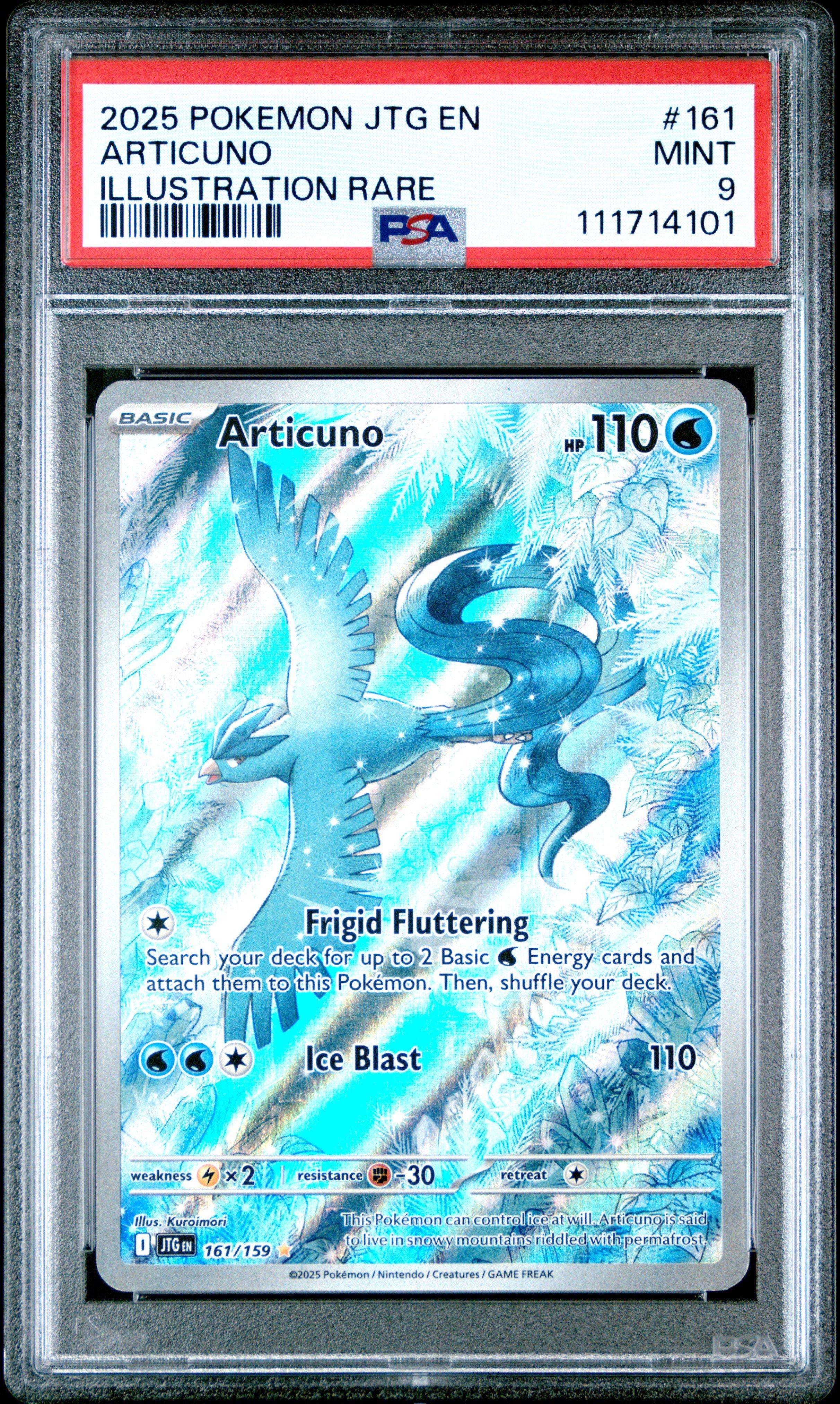 2025 Pokemon Jtg En-journey Together 161 Articuno Illustration Rare PSA