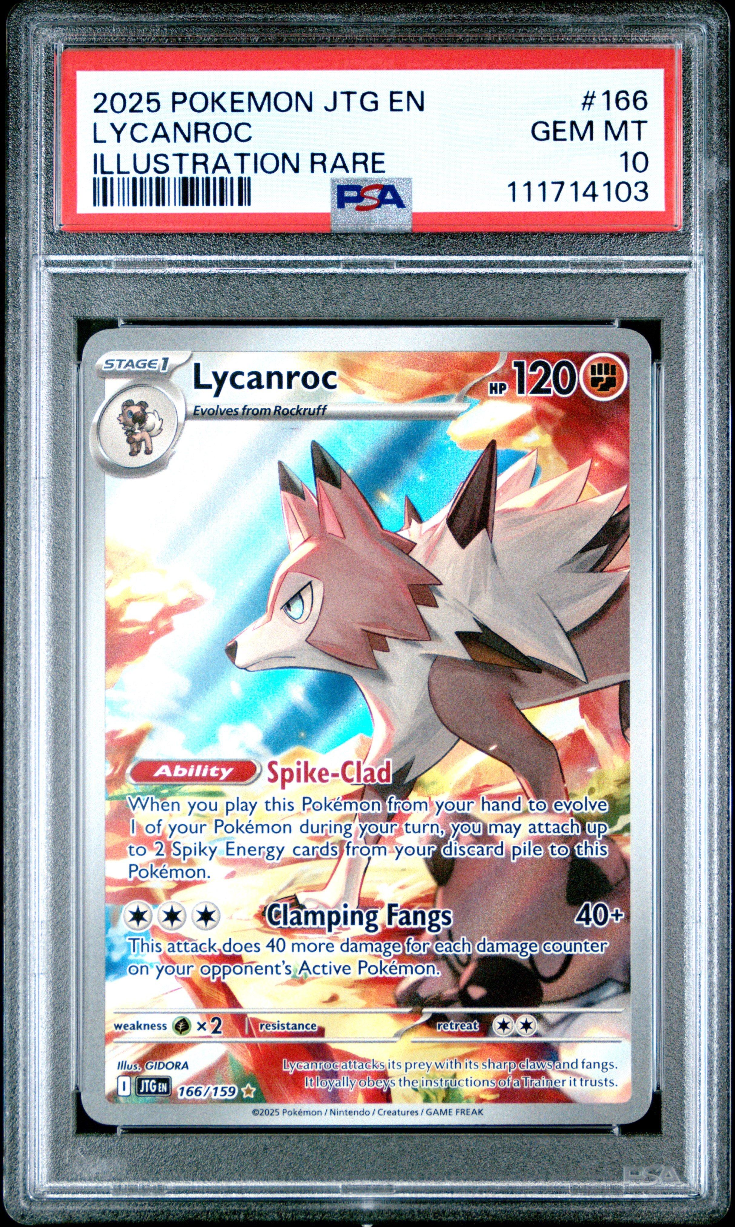 2025 Pokemon Jtg En-journey Together 166 Lycanroc Illustration Rare PSA