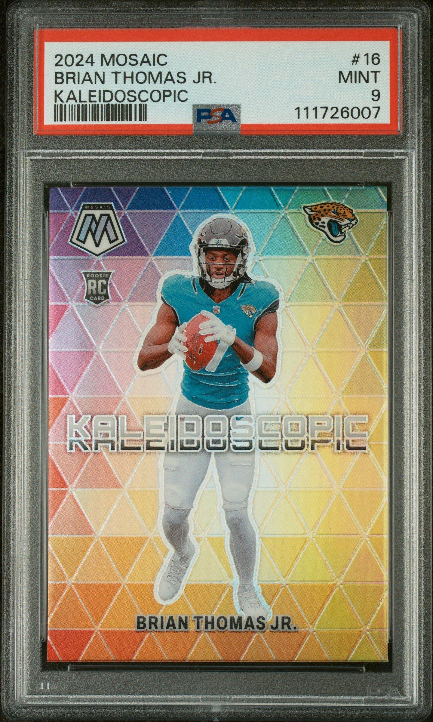2024 Panini Mosaic Kaleidoscopic 16 Brian Thomas Jr. PSA 9