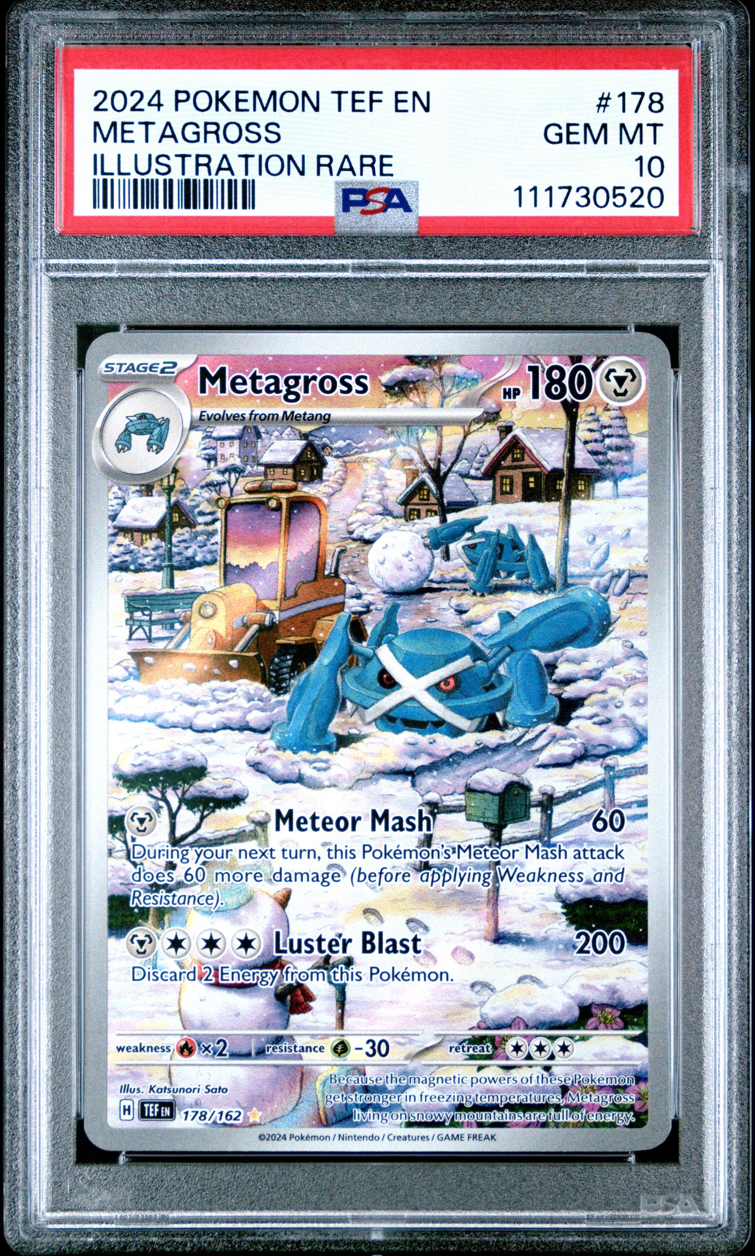 2024 Pokemon Tef En-temporal Forces 178 Metagross Illustration
