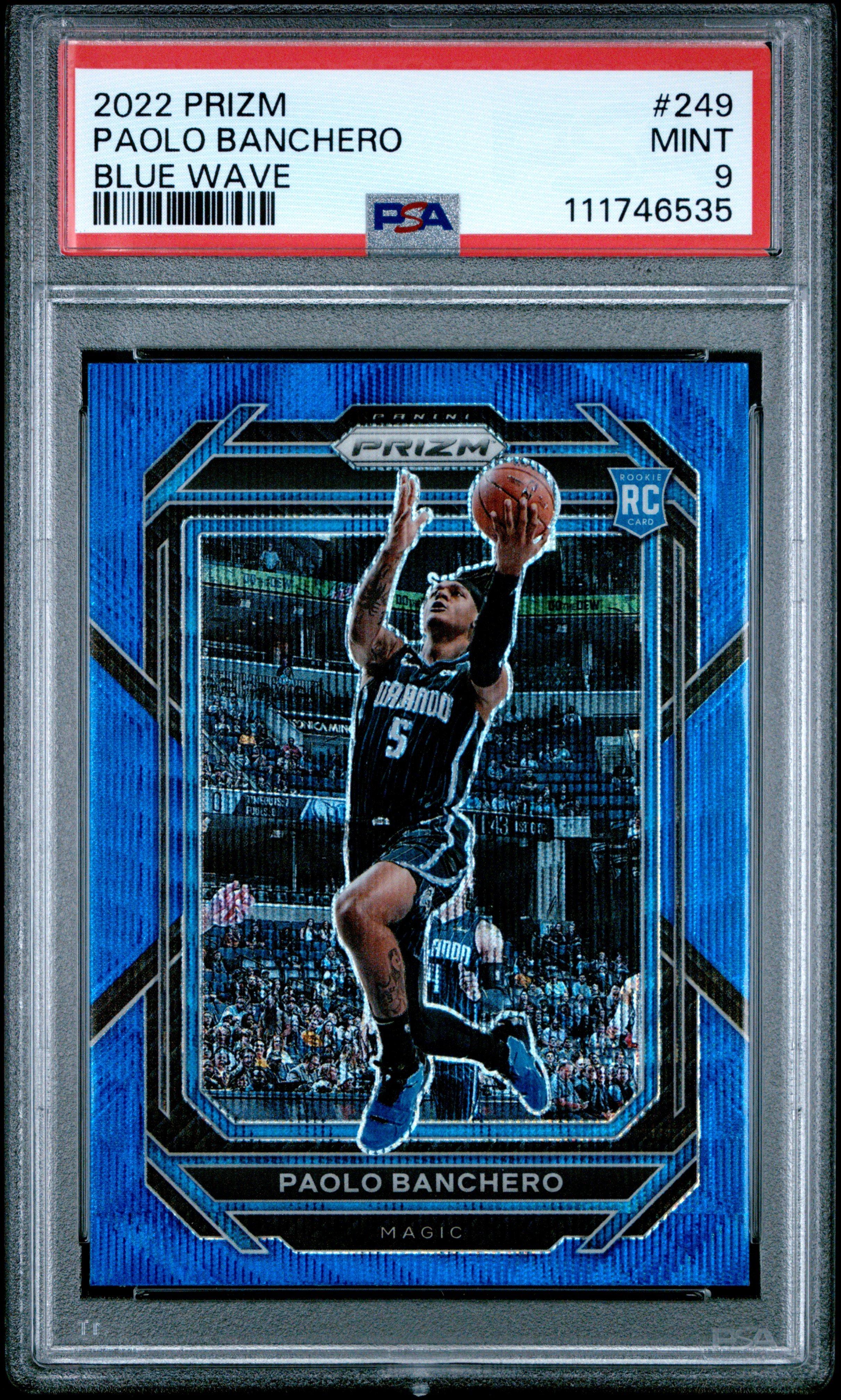 2022 Panini Prizm 249 Paolo Banchero Blue Wave PSA 9