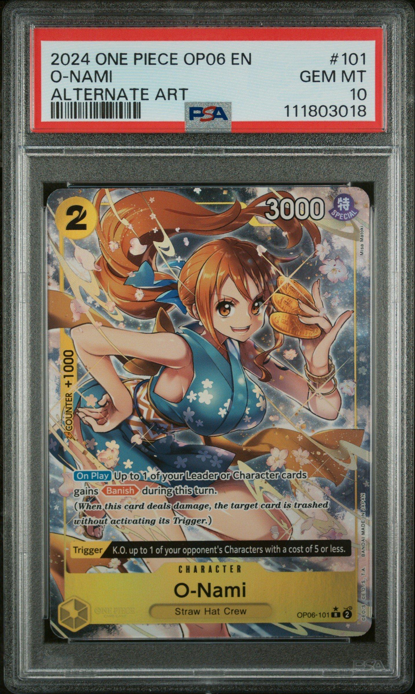 2024 One Piece Op06-wings Of The Captain 101 O-nami Alternate Art PSA 10