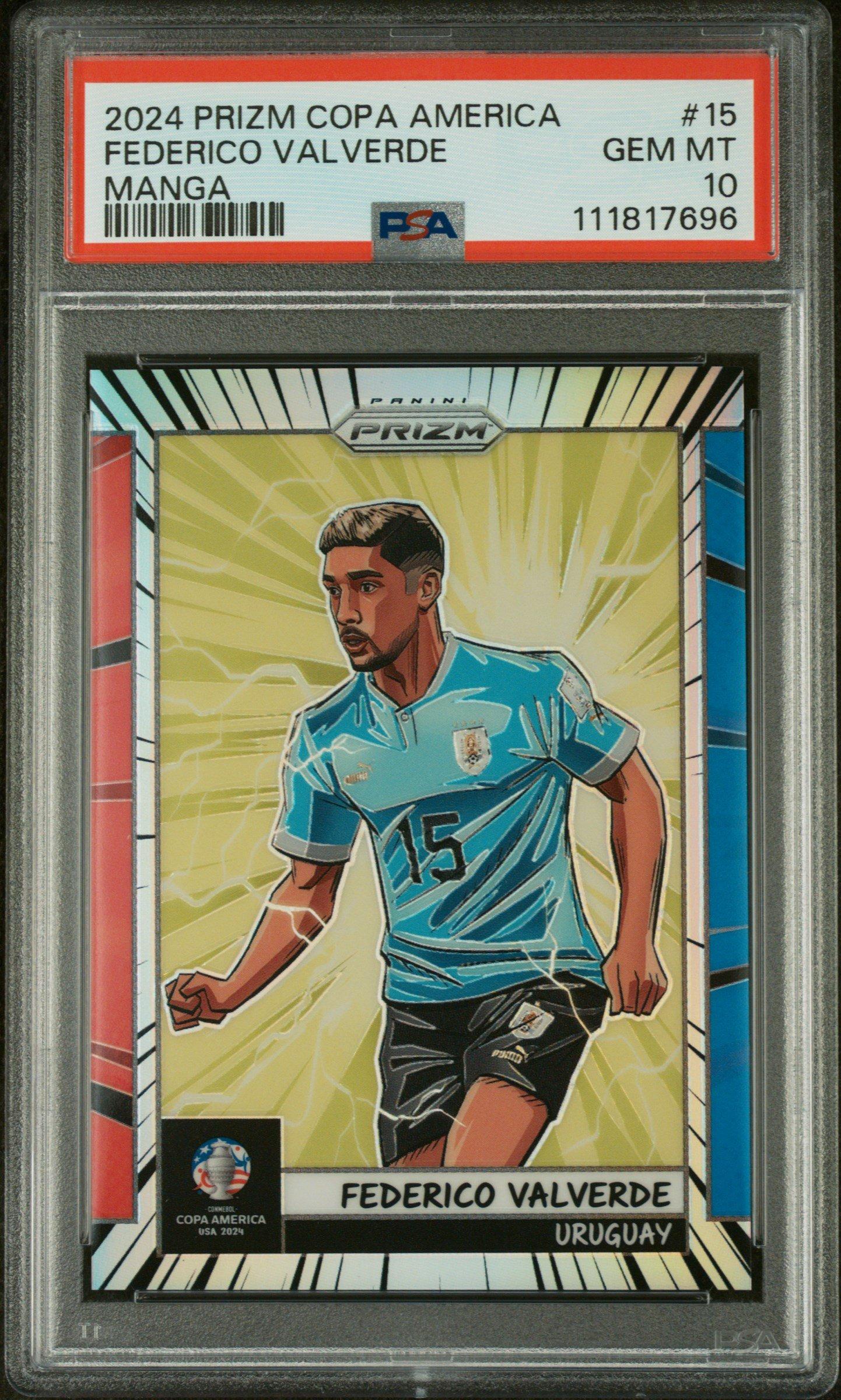 2024 Panini Prizm Conmebol Copa America Manga 15 Federico Valverde PSA 10
