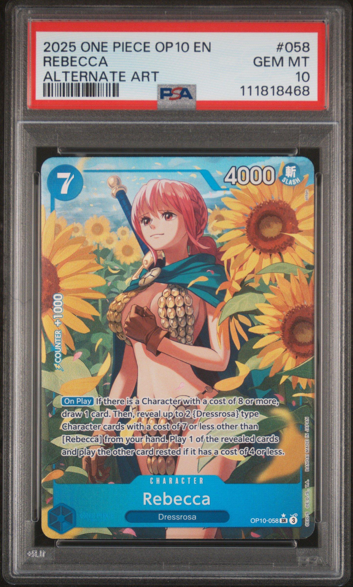 2025 One Piece Op10-royal Blood 058 Rebecca Alternate Art PSA 10