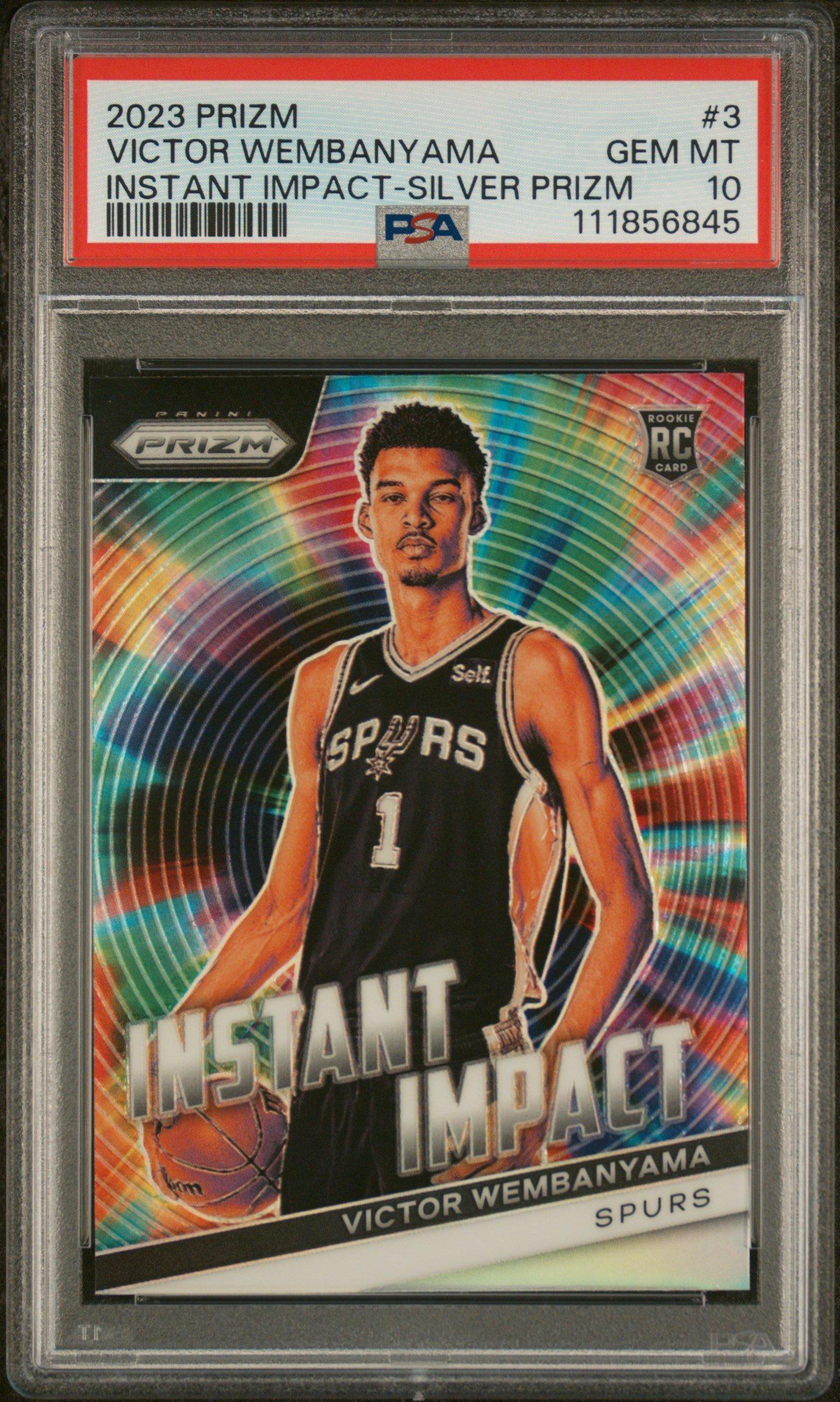 2023 Panini Prizm Instant Impact 3 Victor Wembanyama Silver Prizm PSA 10