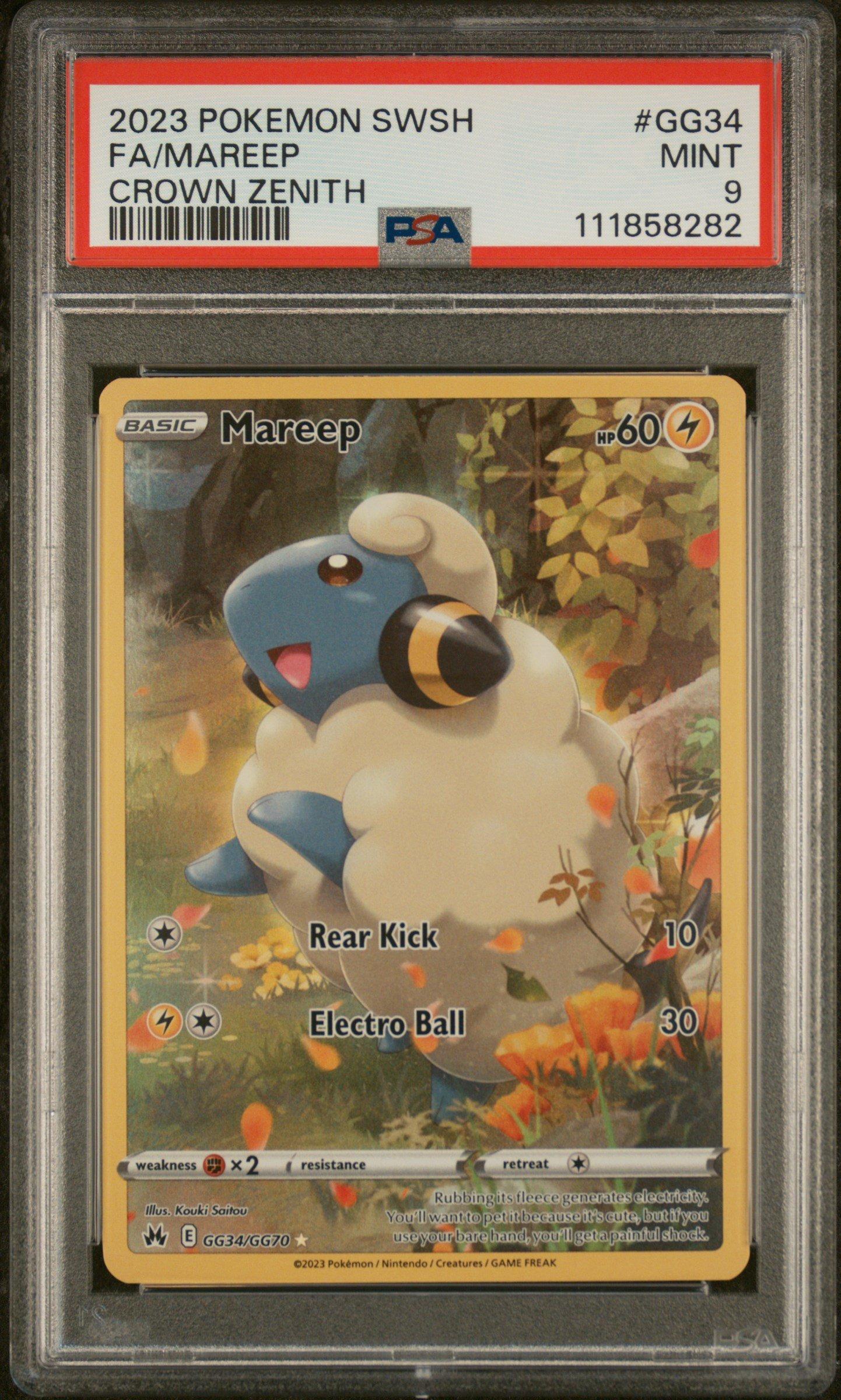2023 Pokemon Sword And Shield Crown Zenith Gg34 Full Art/mareep PSA 9